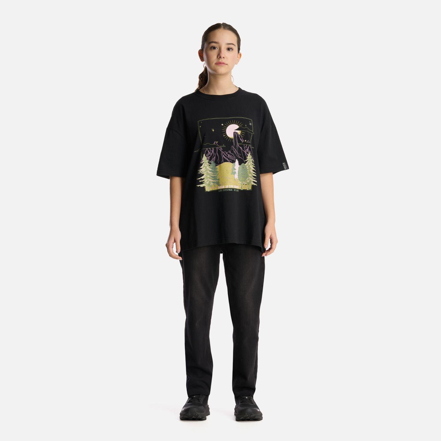 Polera Teen Girl Psychedelic Oversize T-Shirt Negro Lippi-4