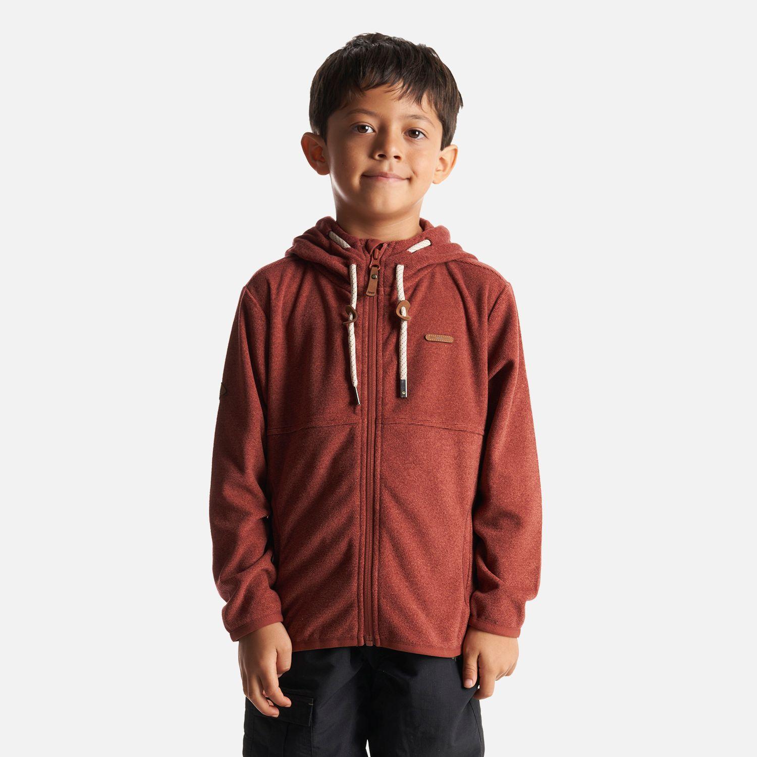 Poleron Niño Stripes Nano-F Full Zip Hoody Terracota Lippi-1