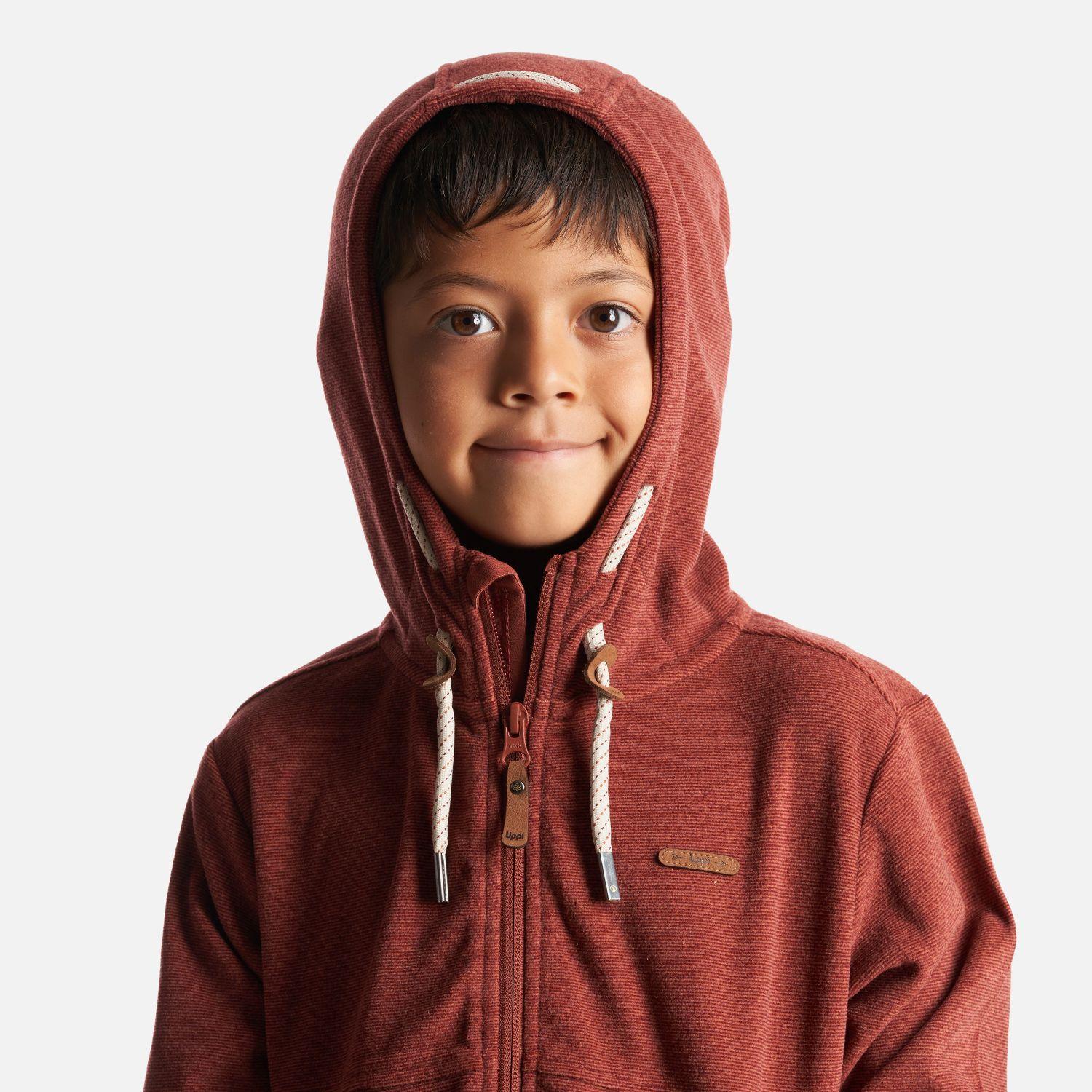 Poleron Niño Stripes Nano-F Full Zip Hoody Terracota Lippi-4