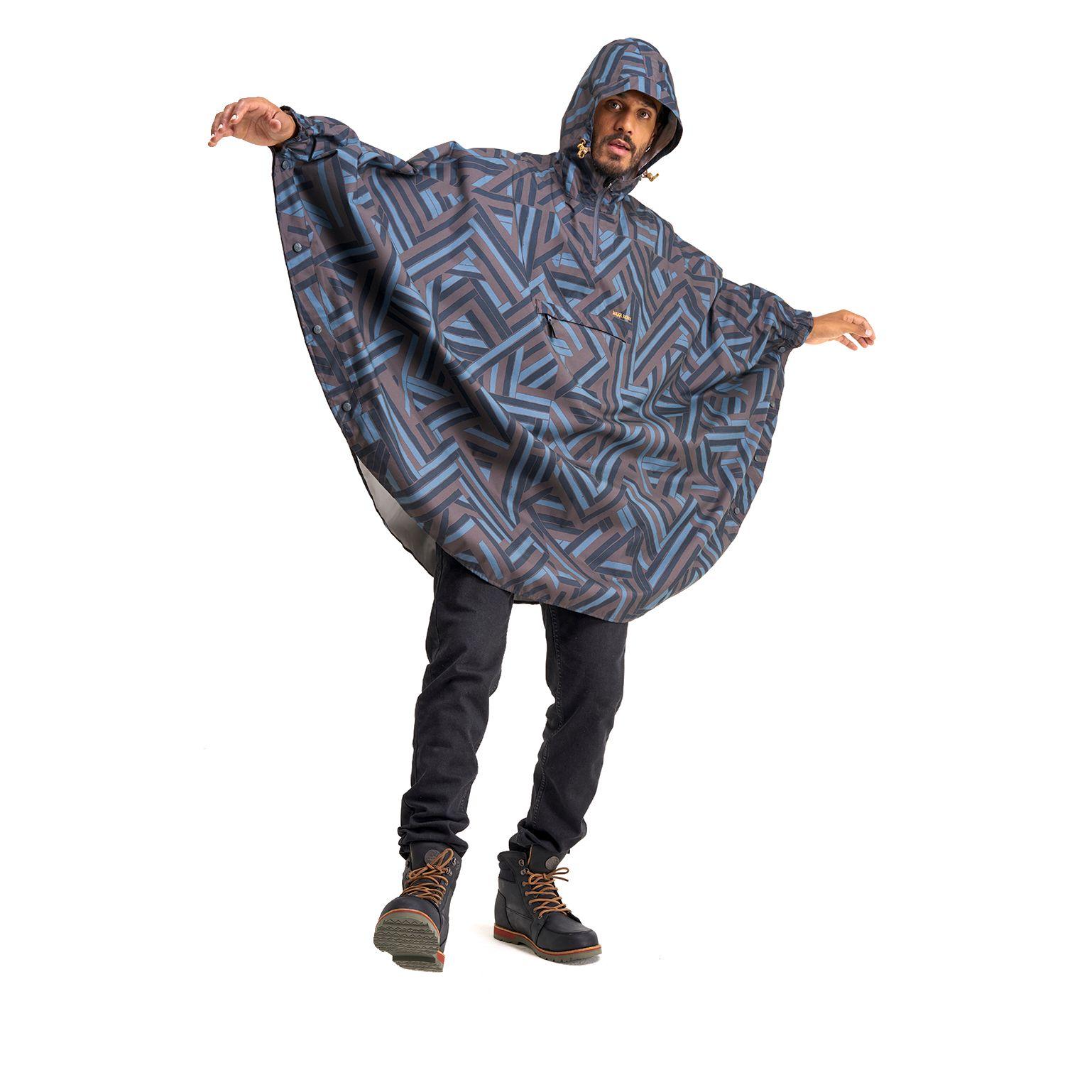 Poncho Unisex Capuchina Negro Haka Honu-7