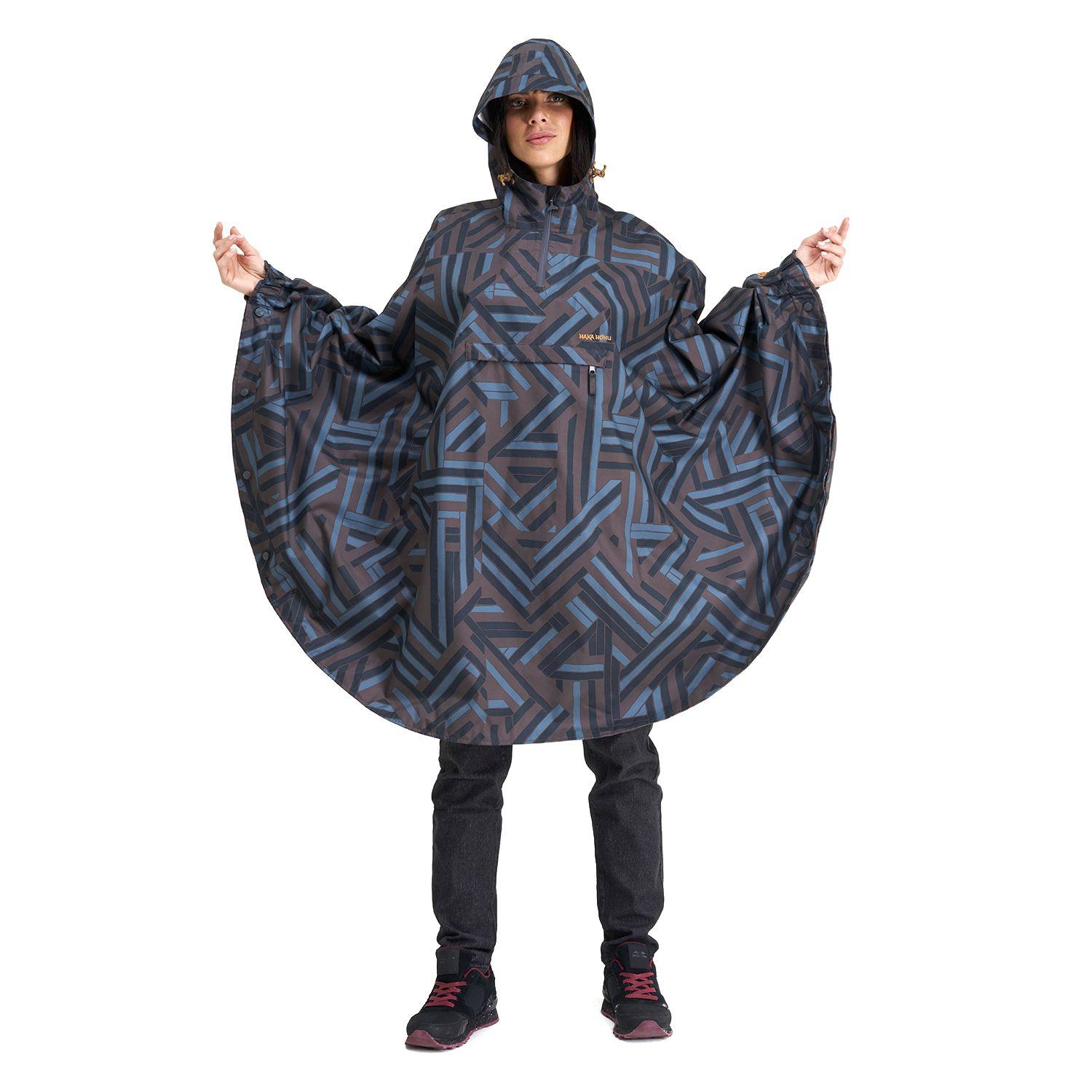 Poncho Unisex Capuchina Negro Haka Honu-6