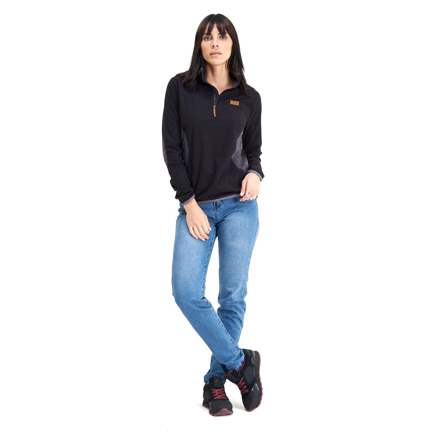 Poleron Mujer Taina Negro Haka Honu I20-5