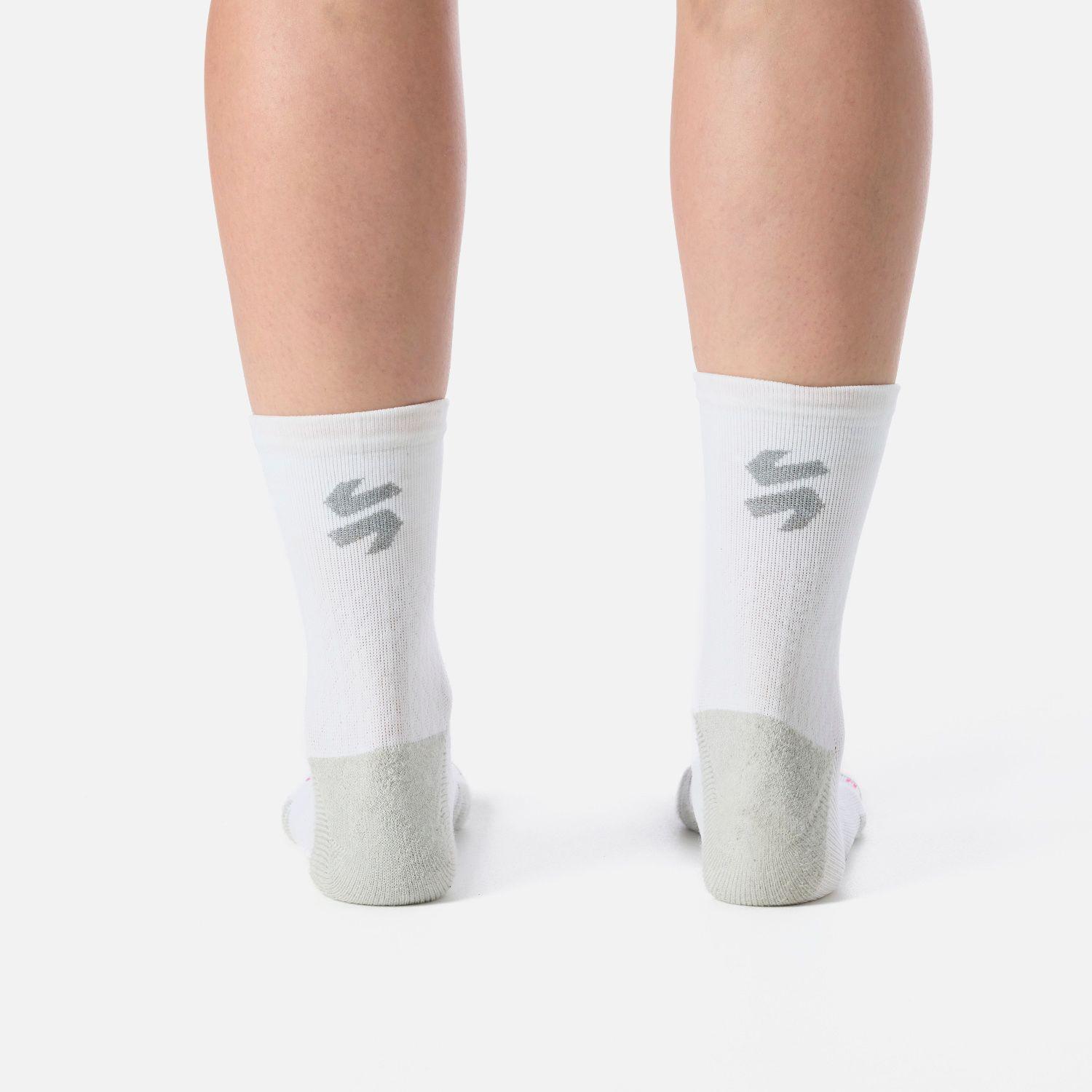 Calcetines Mujer Stride Running Mid Socks Blanco Vulcano-2
