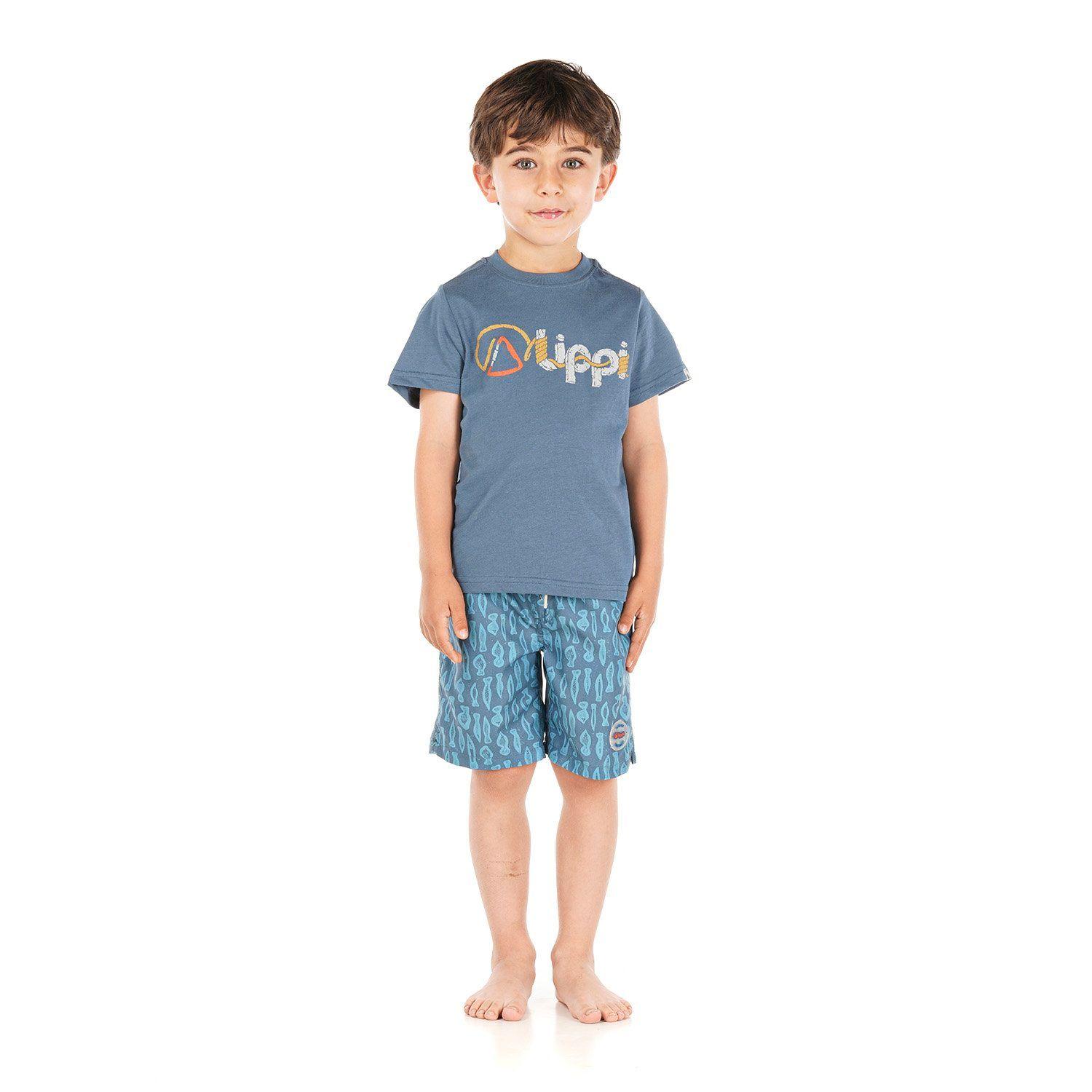 Polera Niño Logo Lippi UV-Stop T-Shirt Azul Lippi V22-5