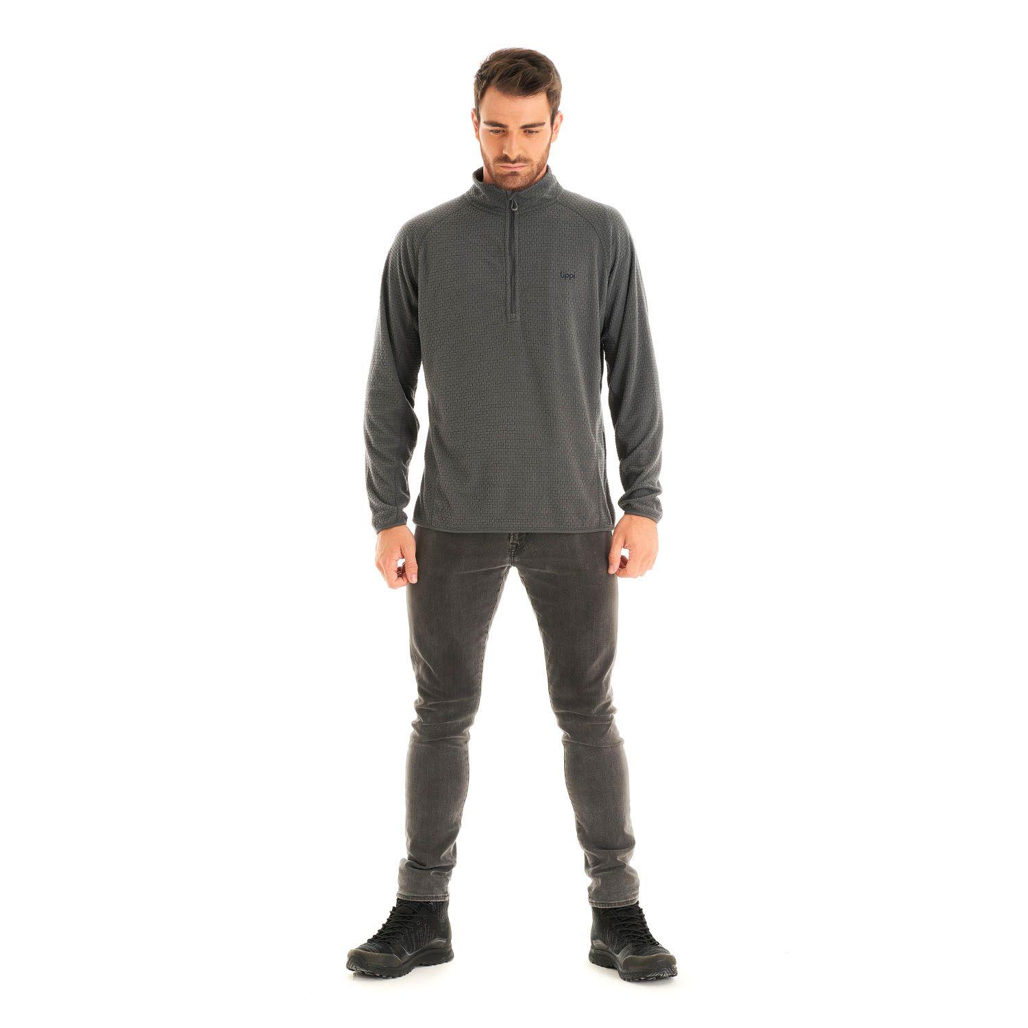 Poleron Hombre Jacaranda Nano-F 14 Zip Grafito Lippi-8