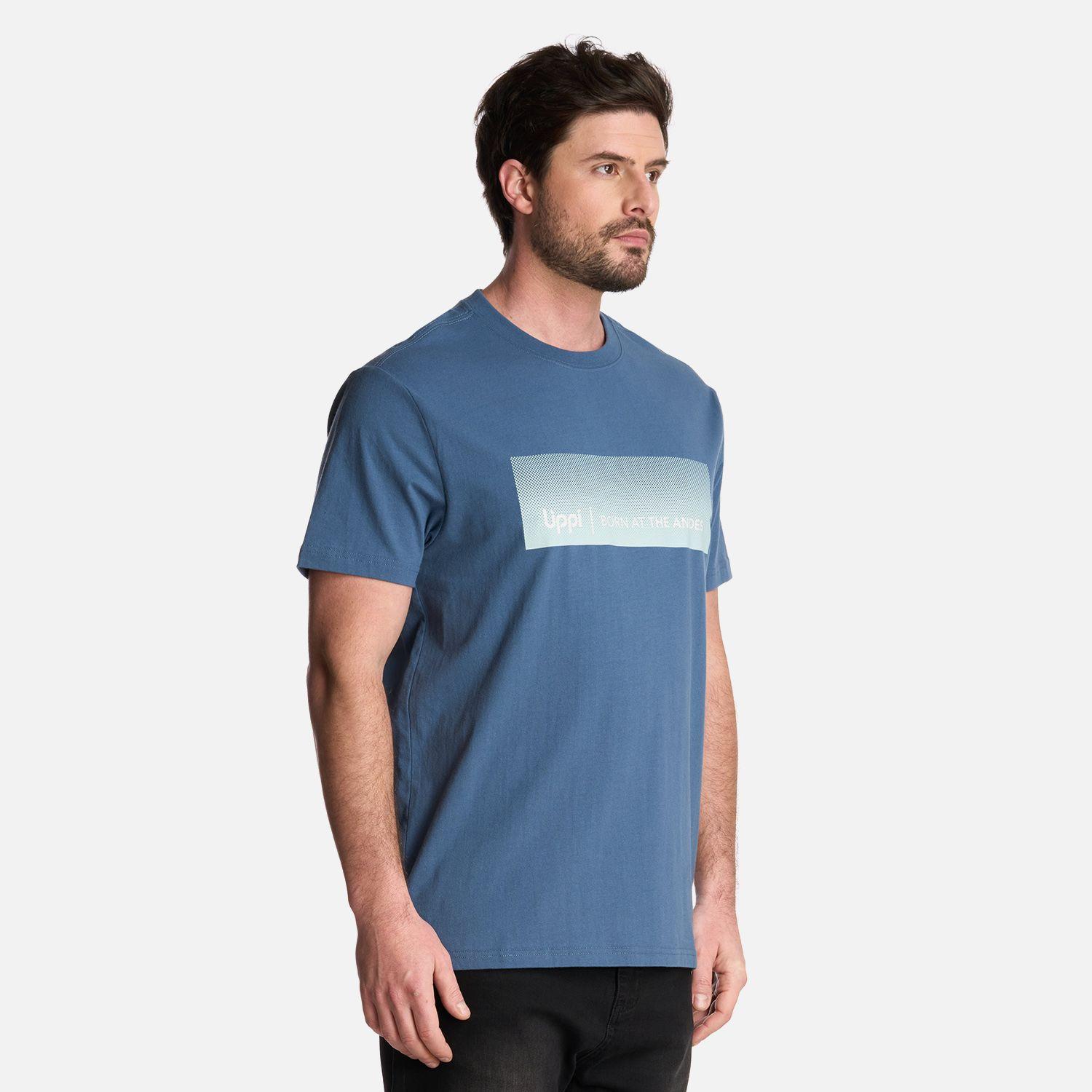Polera Hombre Logo Lippi FrontPrint TShirt Azul Piedra Lippi-1