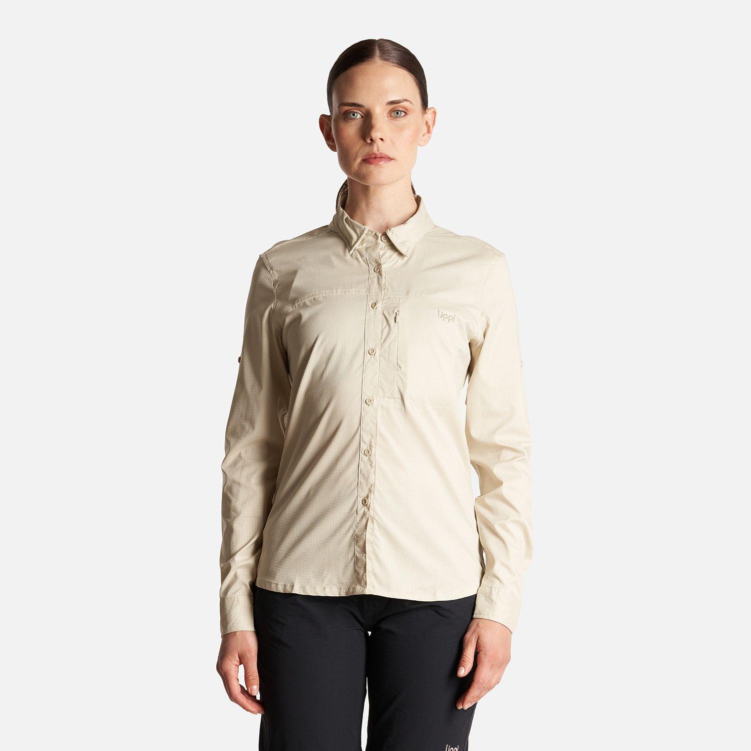 Camisa Mujer Rosselot Long Sleeve Q-Dry Shirt Crema Lippi I23-1