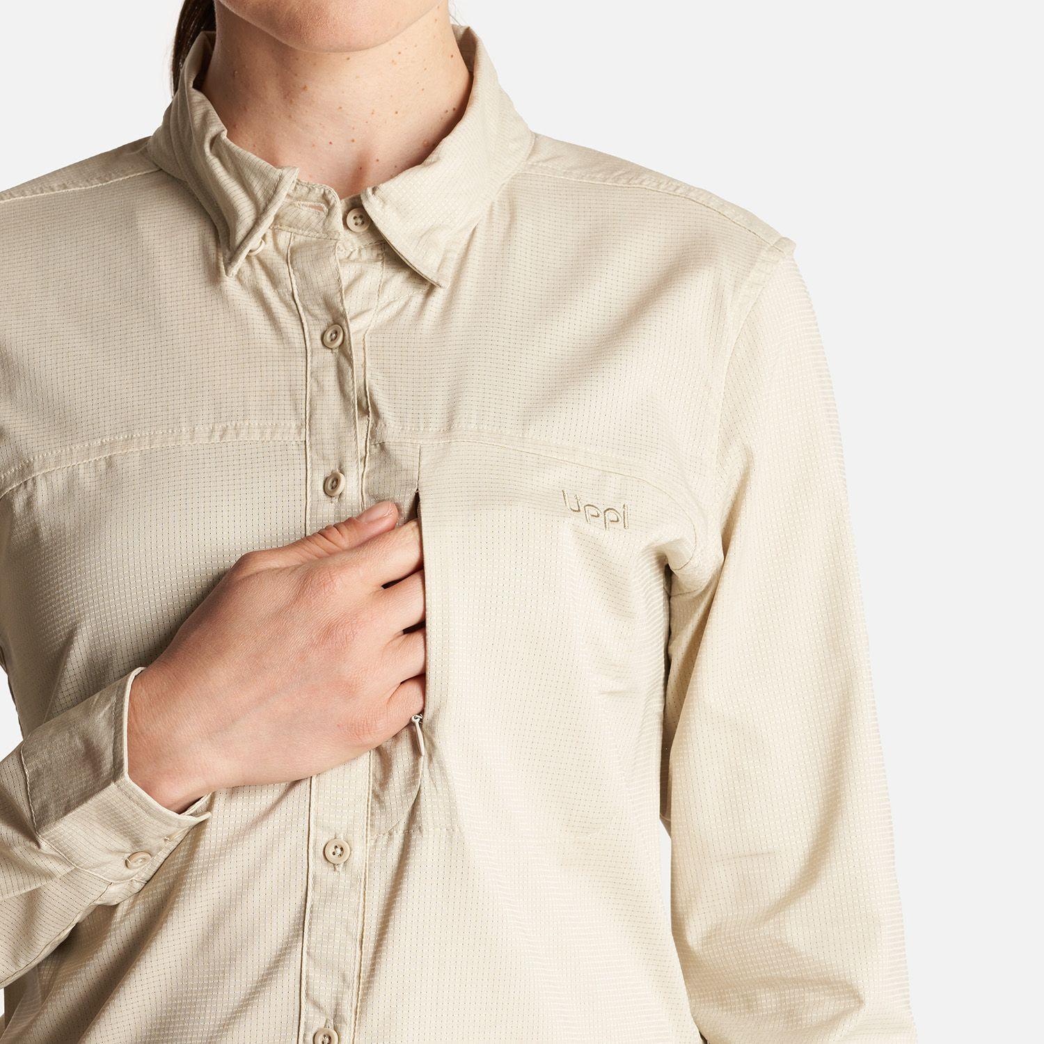 Camisa Mujer Rosselot Long Sleeve Q-Dry Shirt Crema Lippi I23-4