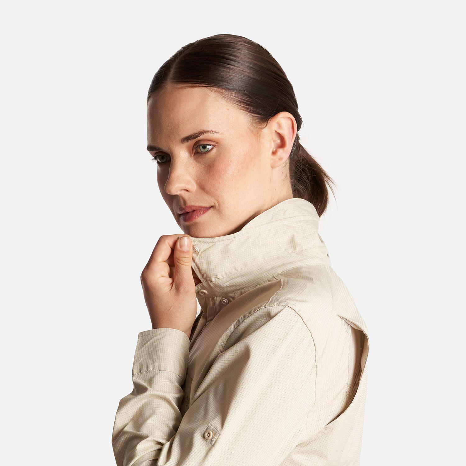 Camisa Mujer Rosselot Long Sleeve Q-Dry Shirt Crema Lippi I23-5
