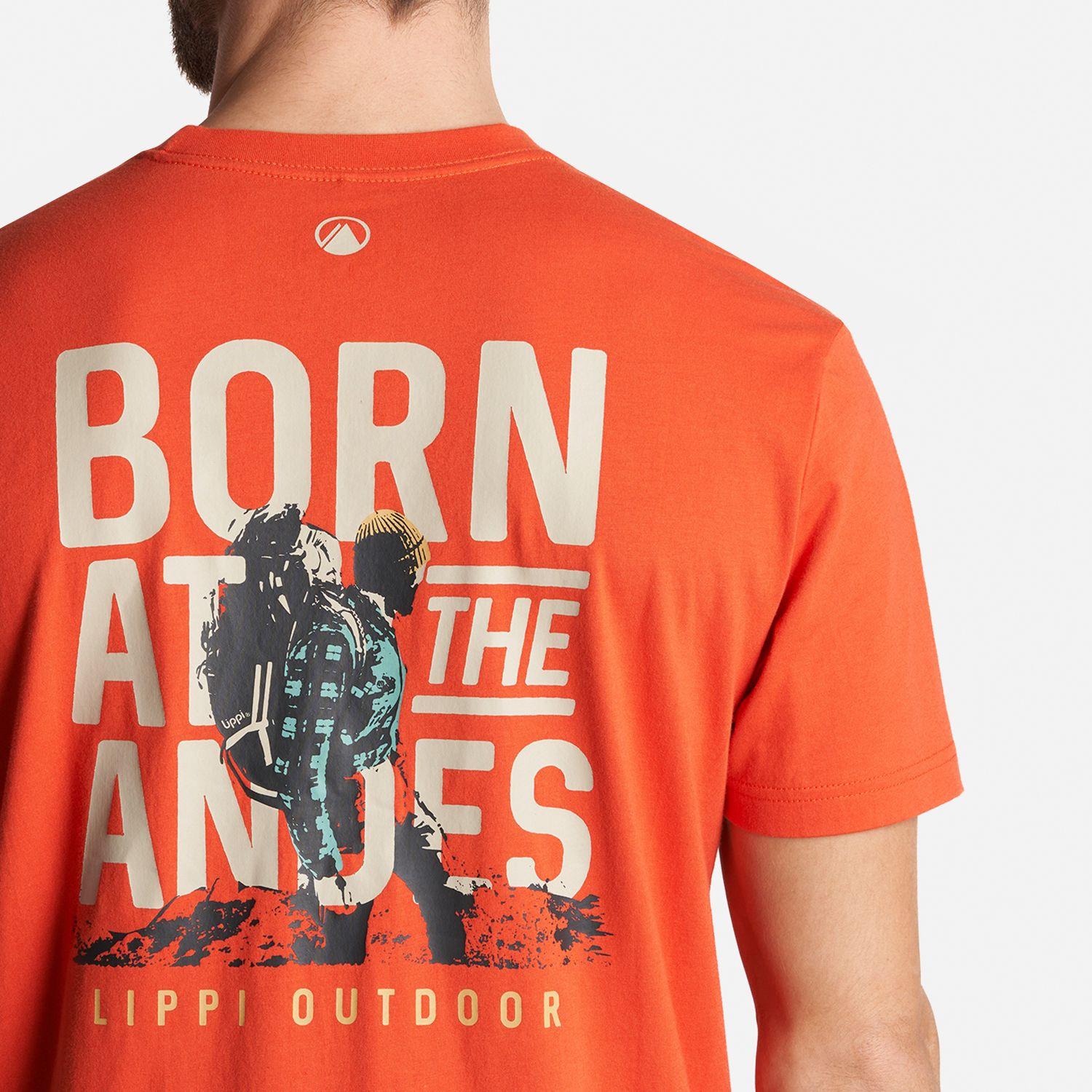 Polera Hombre Born at the Andes T-Shirt Naranjo Oscuro Lippi-4