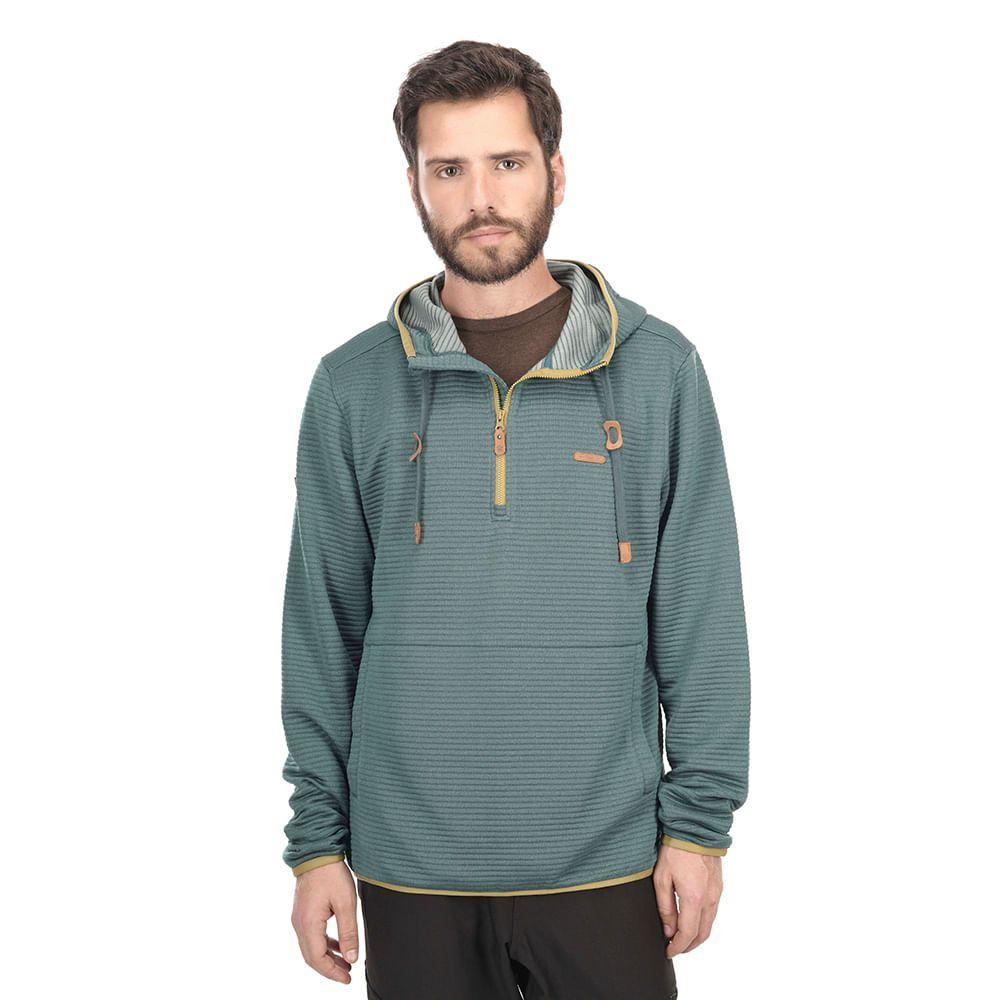 Poleron Hombre Baffle Nano-F 14 Zip Hoody Melange Verde Lippi-1