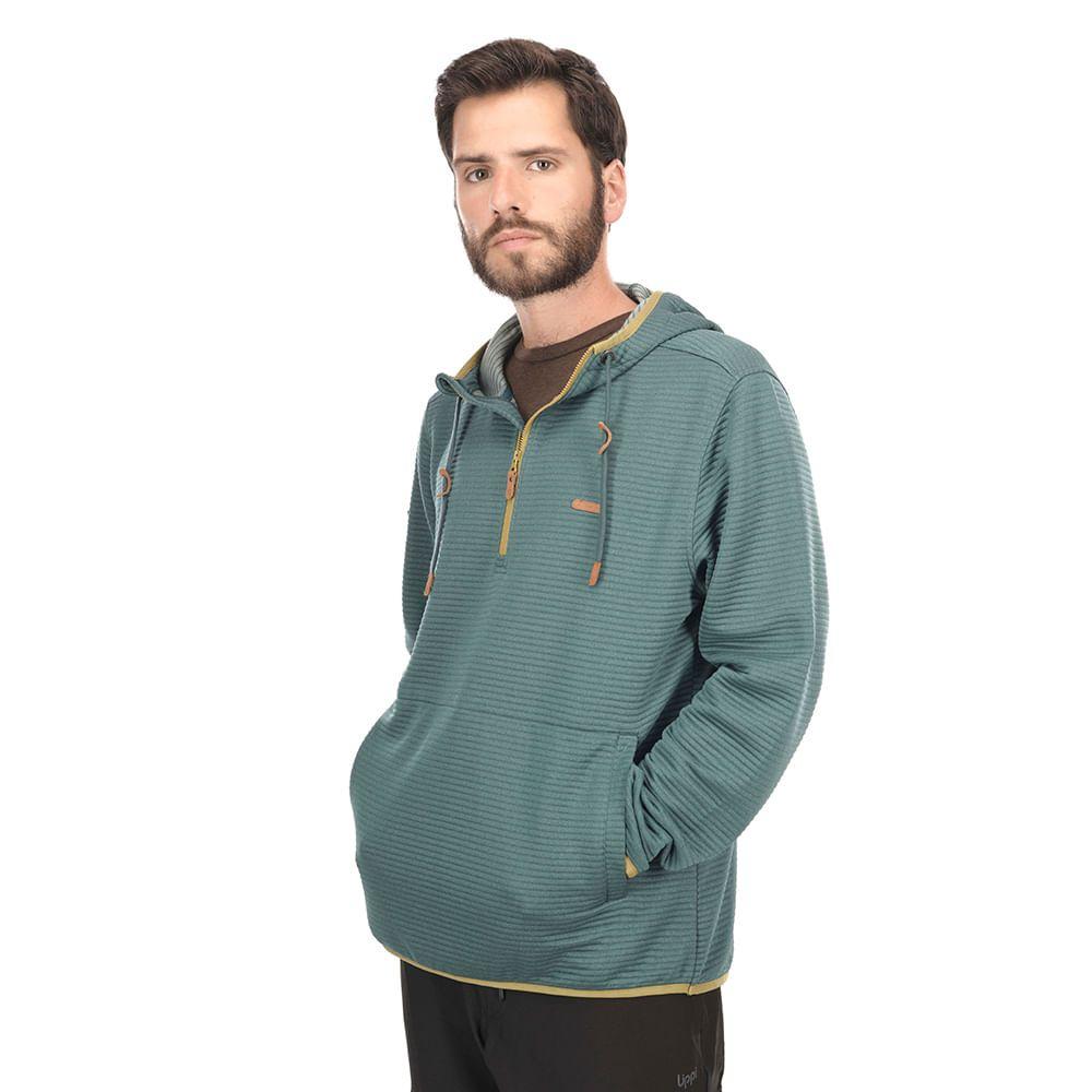 Poleron Hombre Baffle Nano-F 14 Zip Hoody Melange Verde Lippi-2