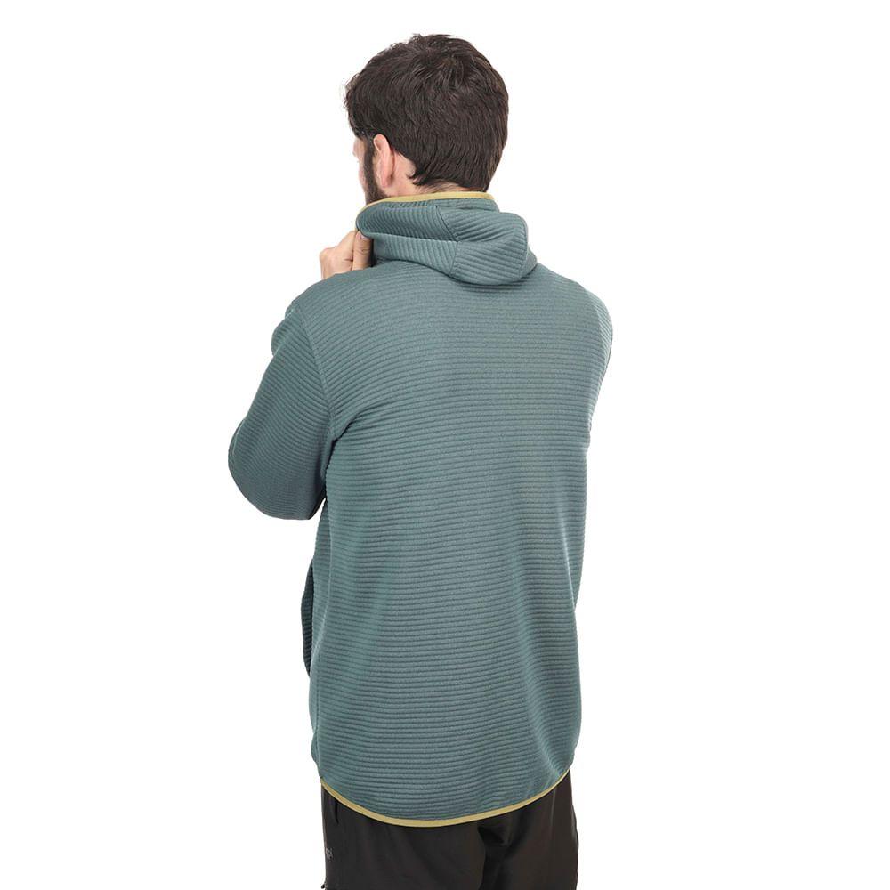 Poleron Hombre Baffle Nano-F 14 Zip Hoody Melange Verde Lippi-3