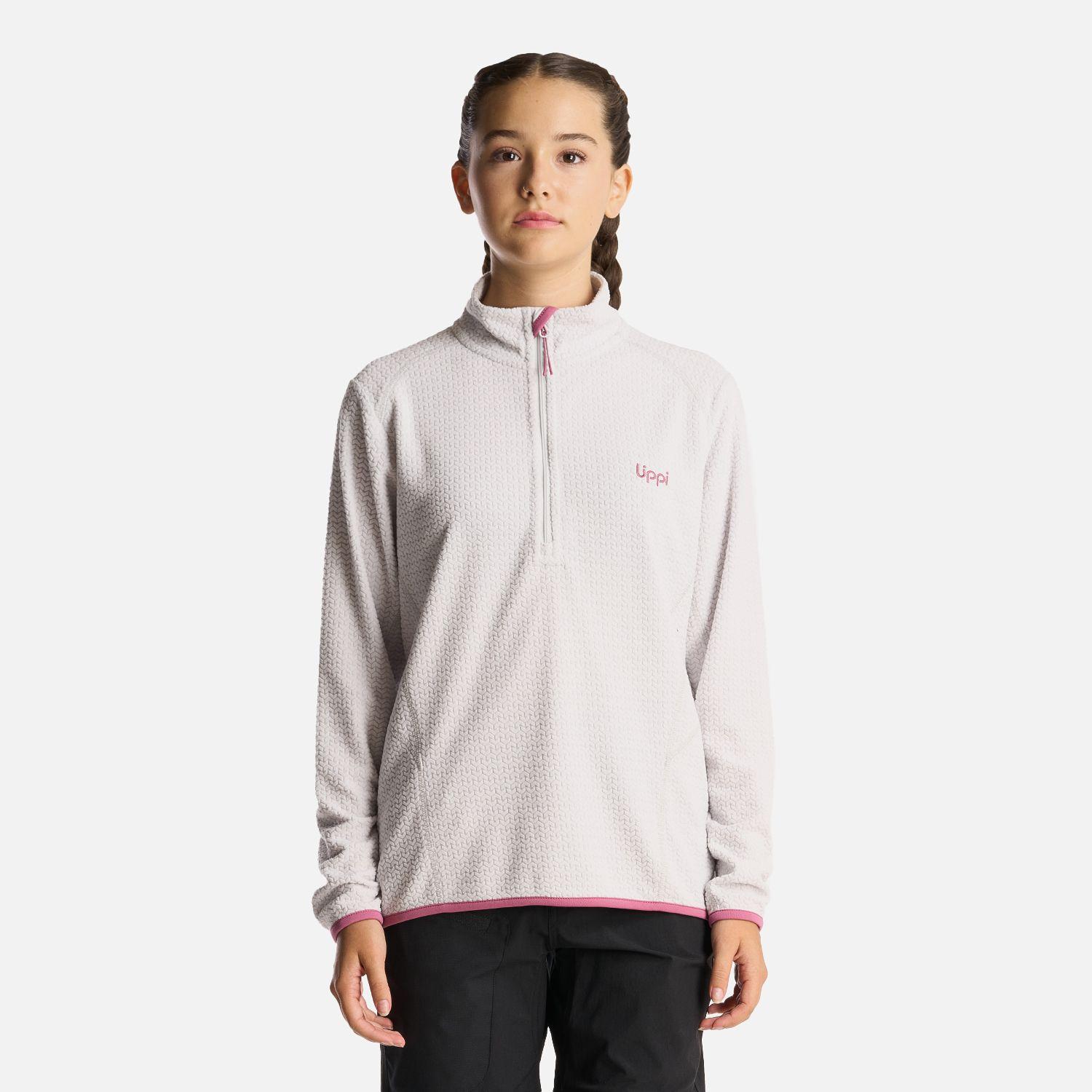 Poleron Teen Girl Mild Nano-F 14 Zip Gris Calido Lippi-1