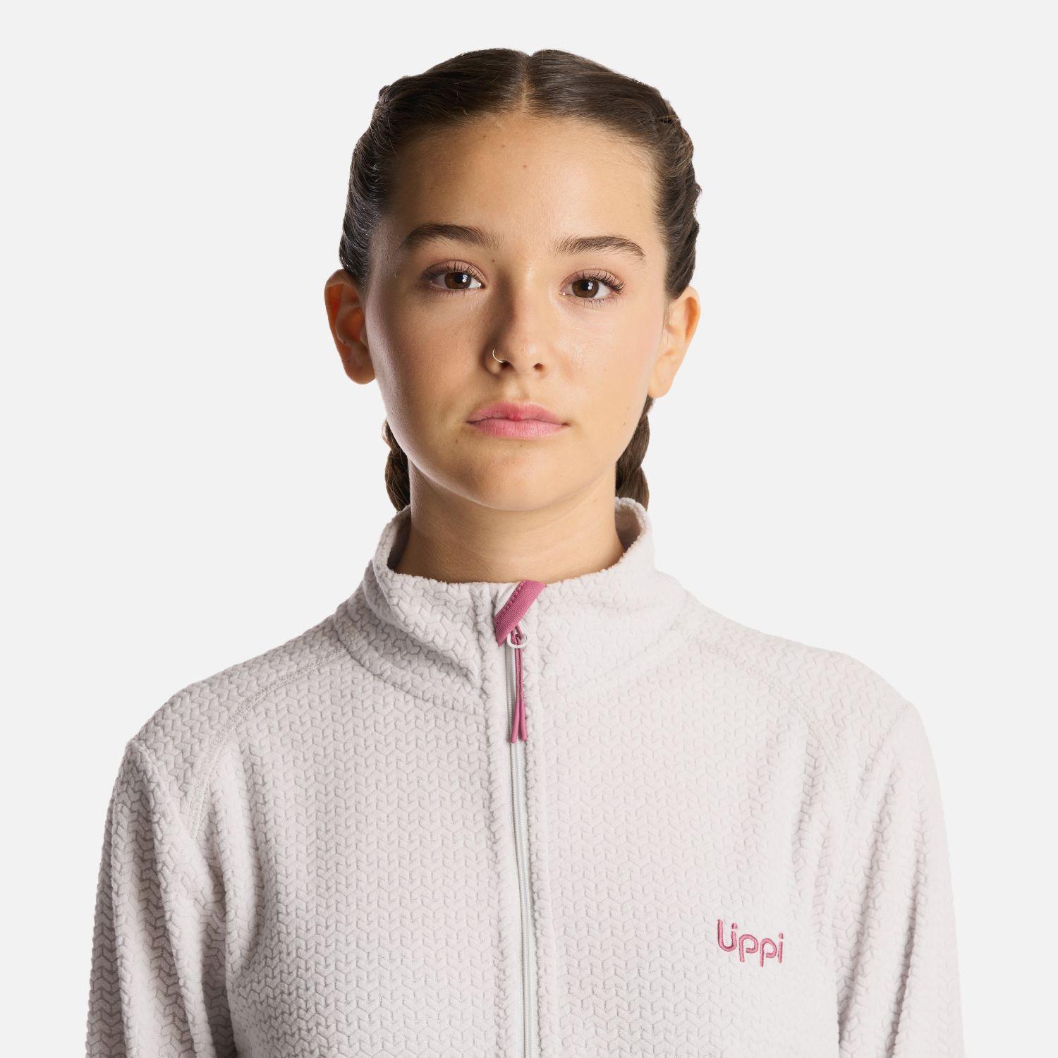 Poleron Teen Girl Mild Nano-F 14 Zip Gris Calido Lippi-4