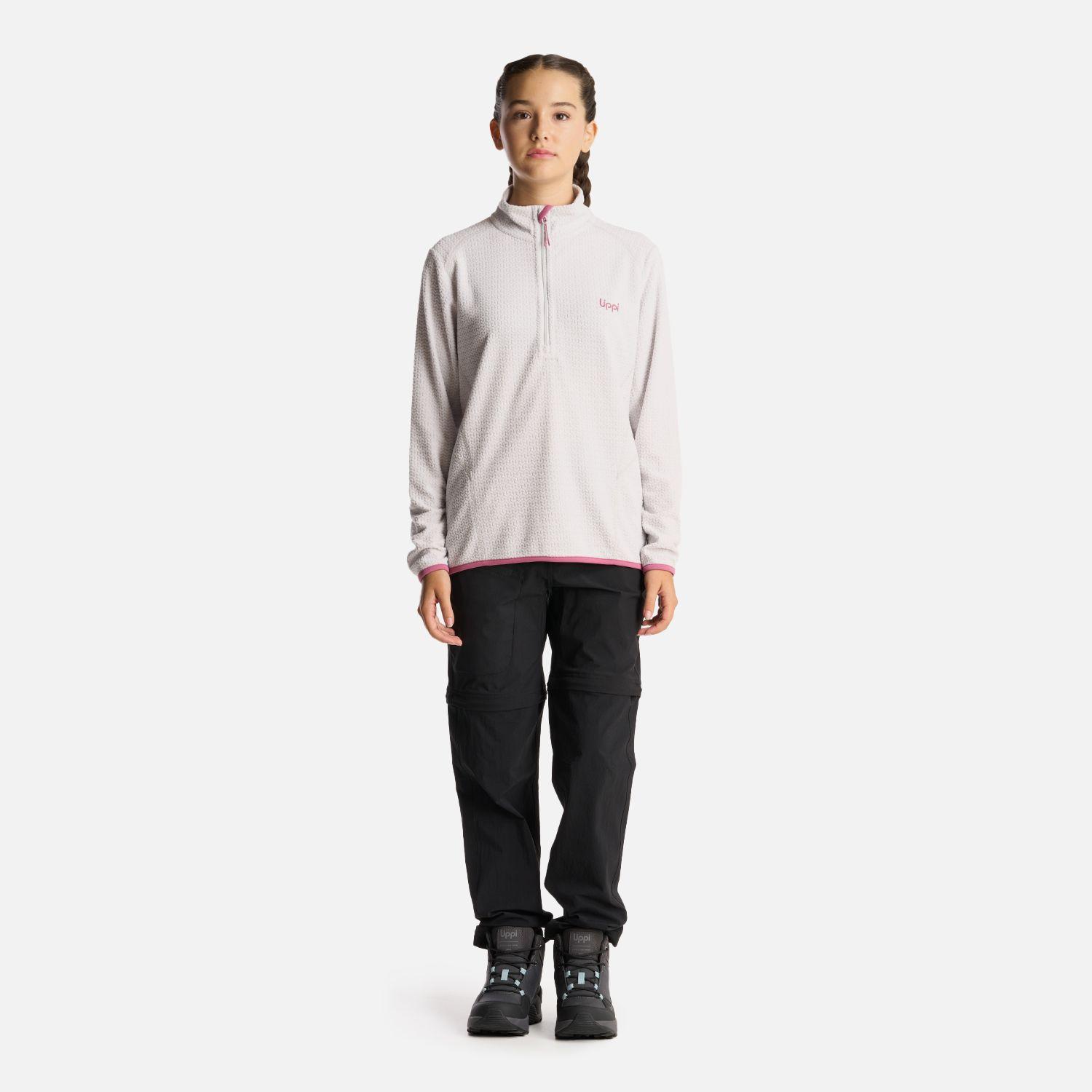 Poleron Teen Girl Mild Nano-F 14 Zip Gris Calido Lippi-5