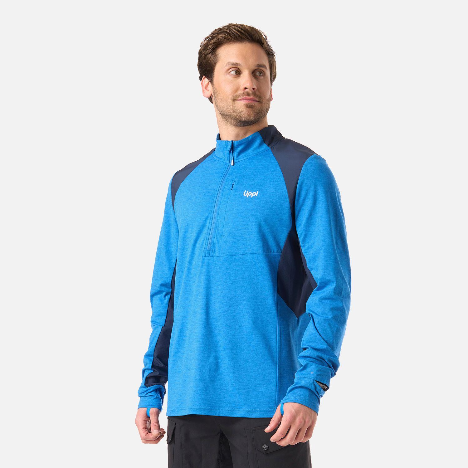 Polerón Hombre Egger 1/4 Zip Azulino Lippi V26-1
