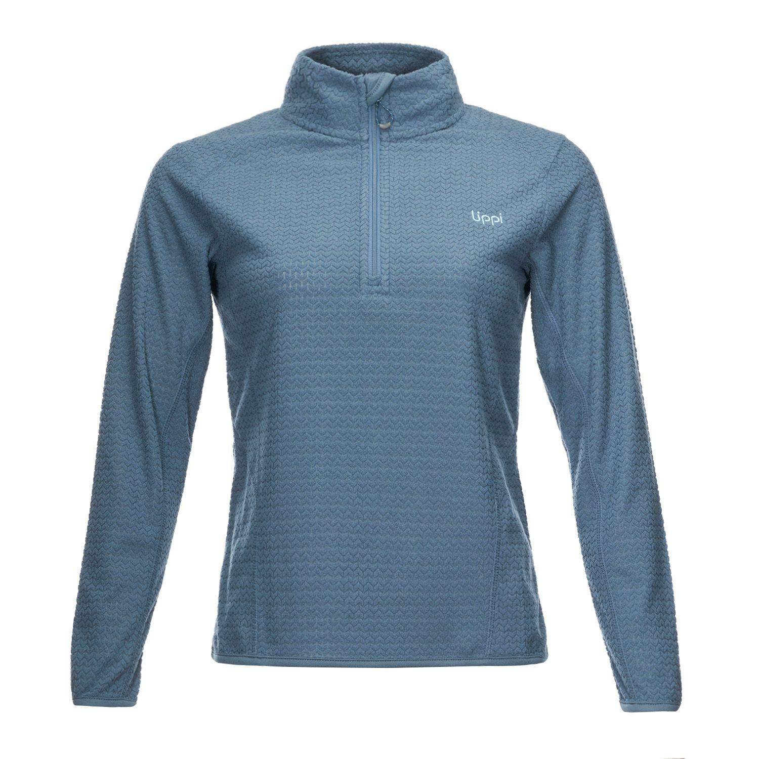 Poleron Teen Girl Mild Nano-F 14 Zip Azul Grisaceo Lippi-0