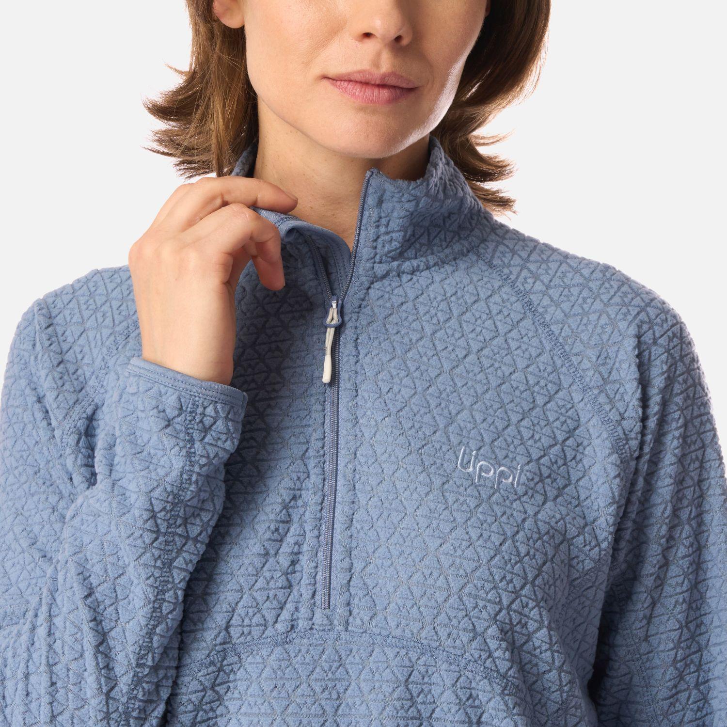 Polerón Mujer Jacaranda Nano-F 1/4 Zip Azul Piedra Lippi I26-3