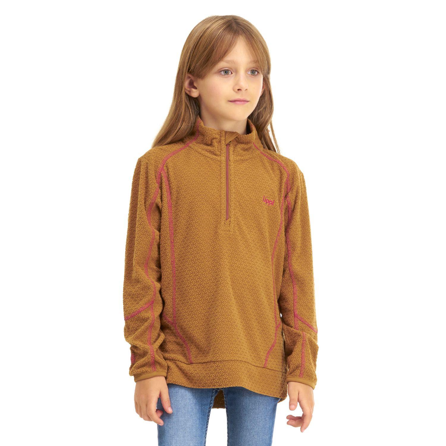 Poleron Niña Saltamontes Nano-F 1/4 Zip Mostaza Lippi-1