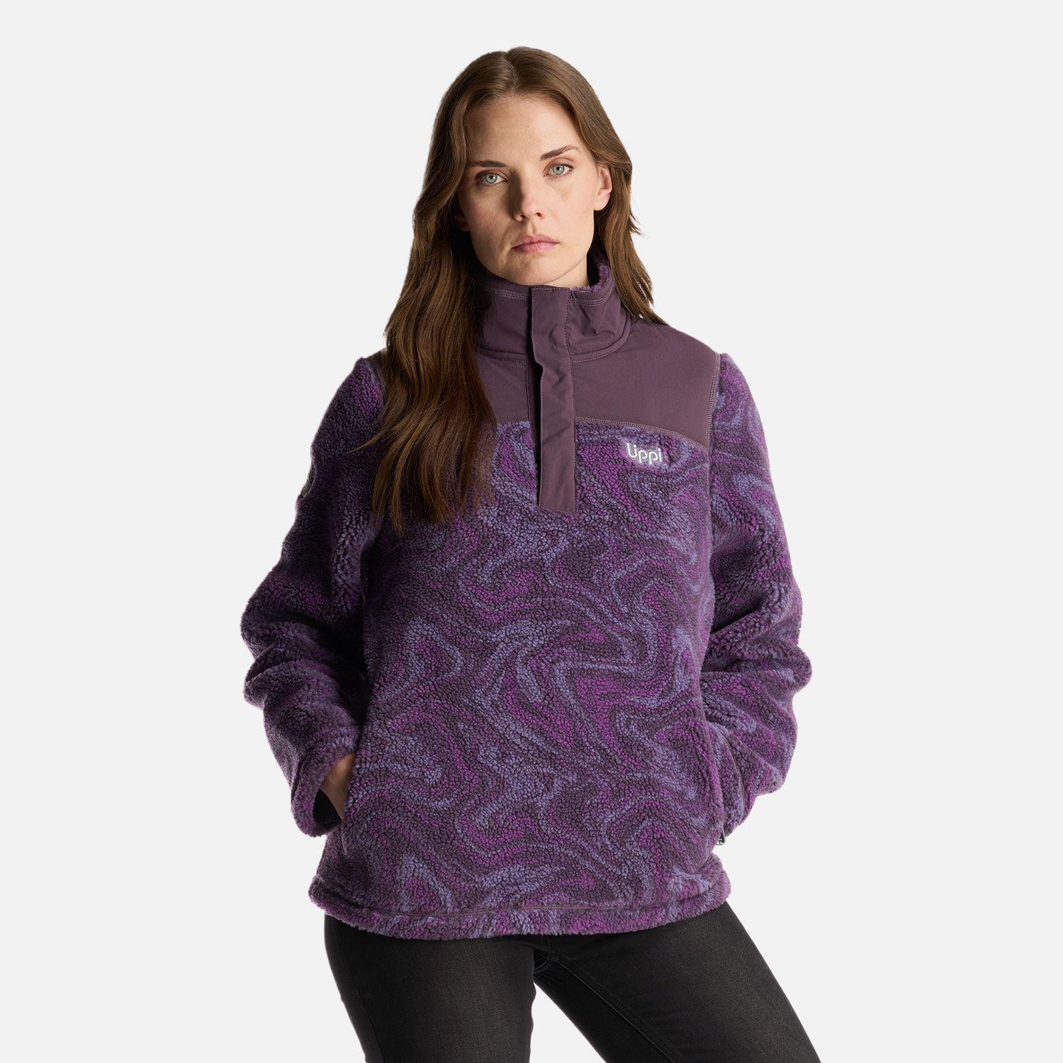 Chaqueta Mujer Glaciar Sherpa Pro 14 Zip Jacket Print Morado Lippi-1