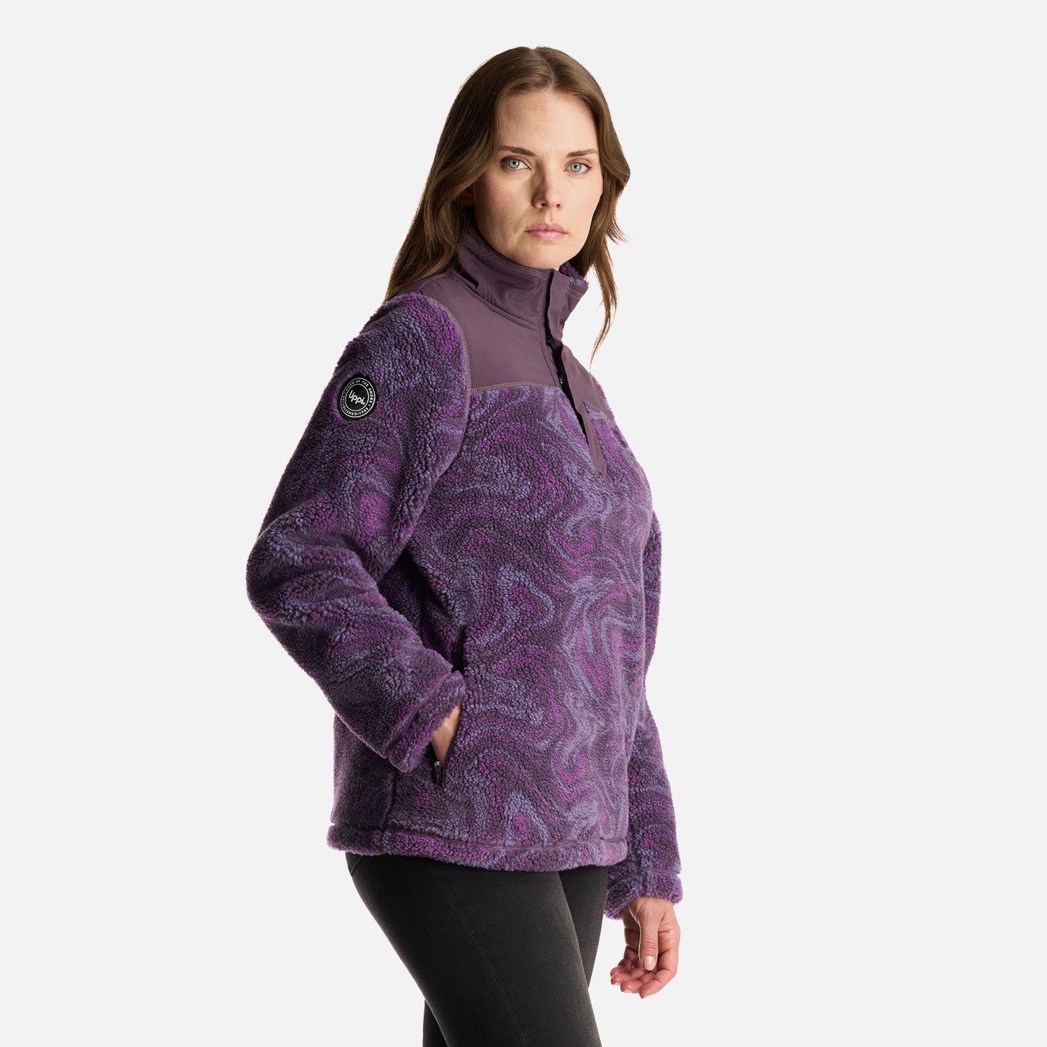Chaqueta Mujer Glaciar Sherpa Pro 14 Zip Jacket Print Morado Lippi-2