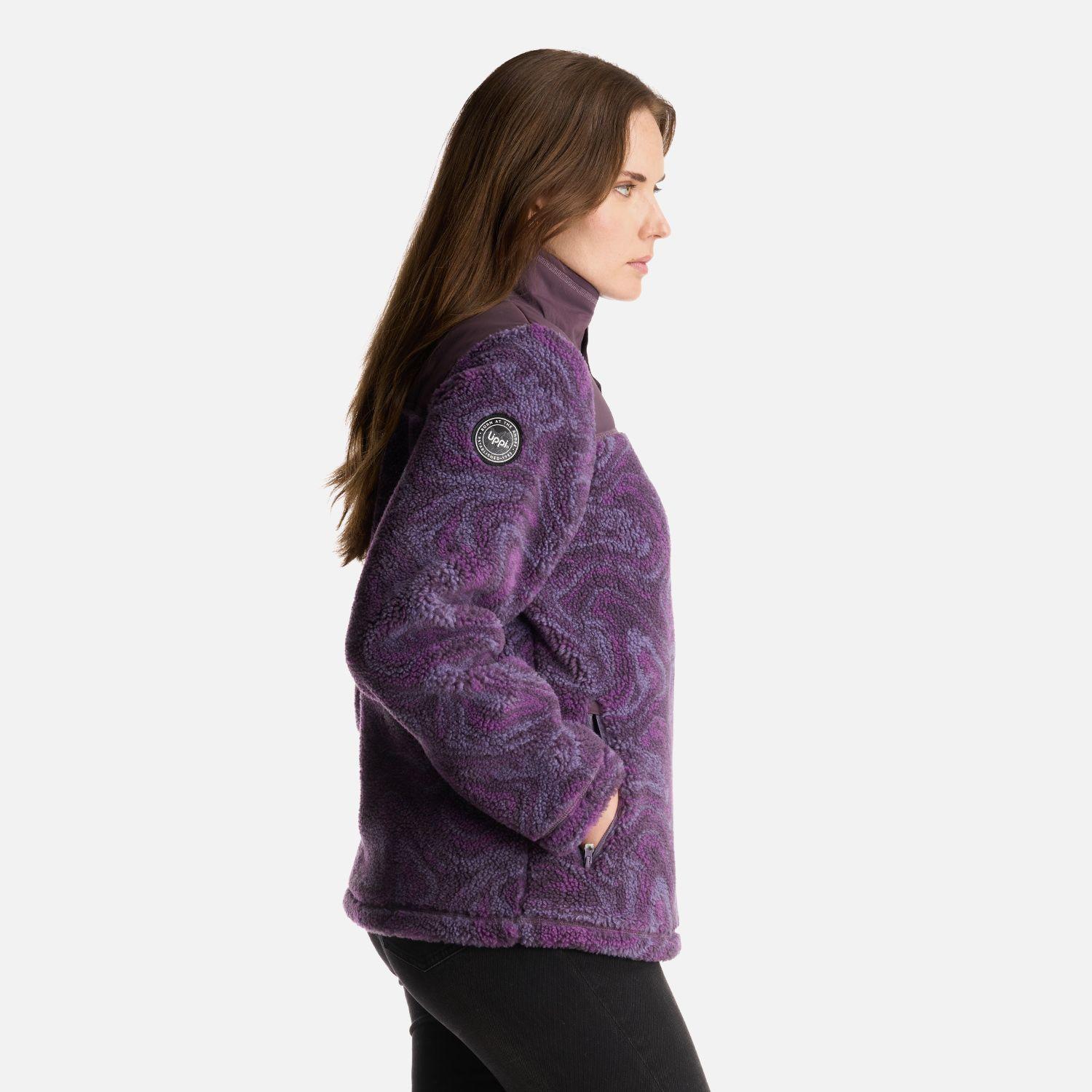 Chaqueta Mujer Glaciar Sherpa Pro 14 Zip Jacket Print Morado Lippi-3