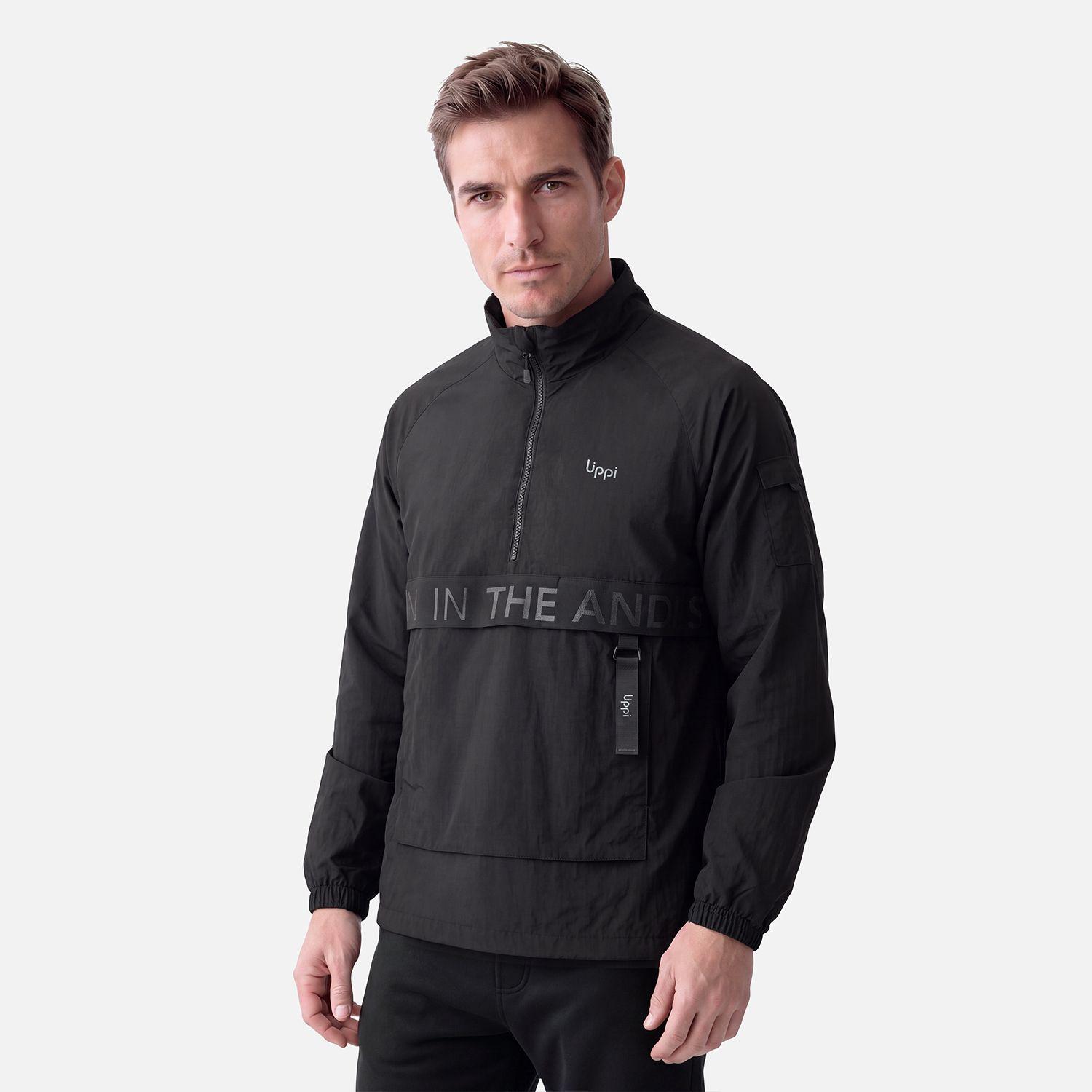 Chaqueta Hombre WindCity WindBreaker 1/4 Zip Jacket Negro Lippi V27-0