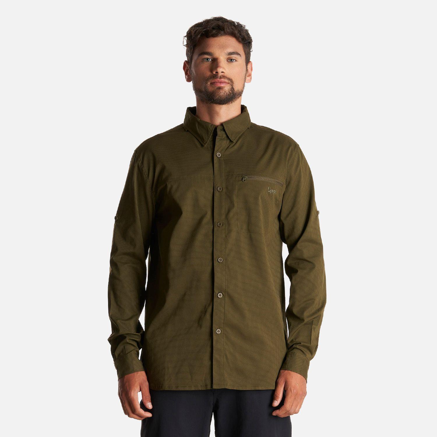 Camisa Hombre Rosselot Long Sleeve Q-Dry Shirt Verde Militar Lippi-1