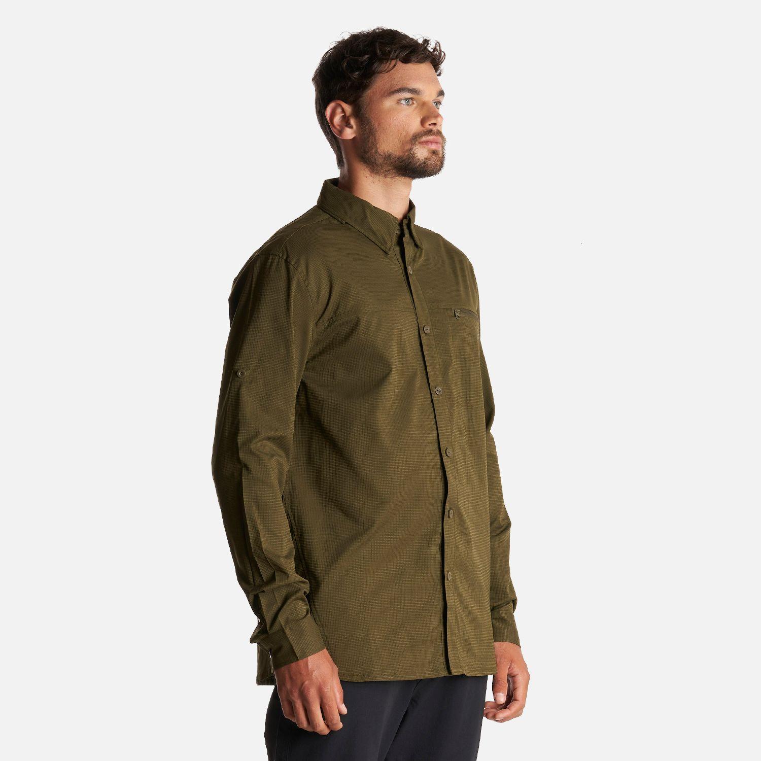 Camisa Hombre Rosselot Long Sleeve Q-Dry Shirt Verde Militar Lippi-2