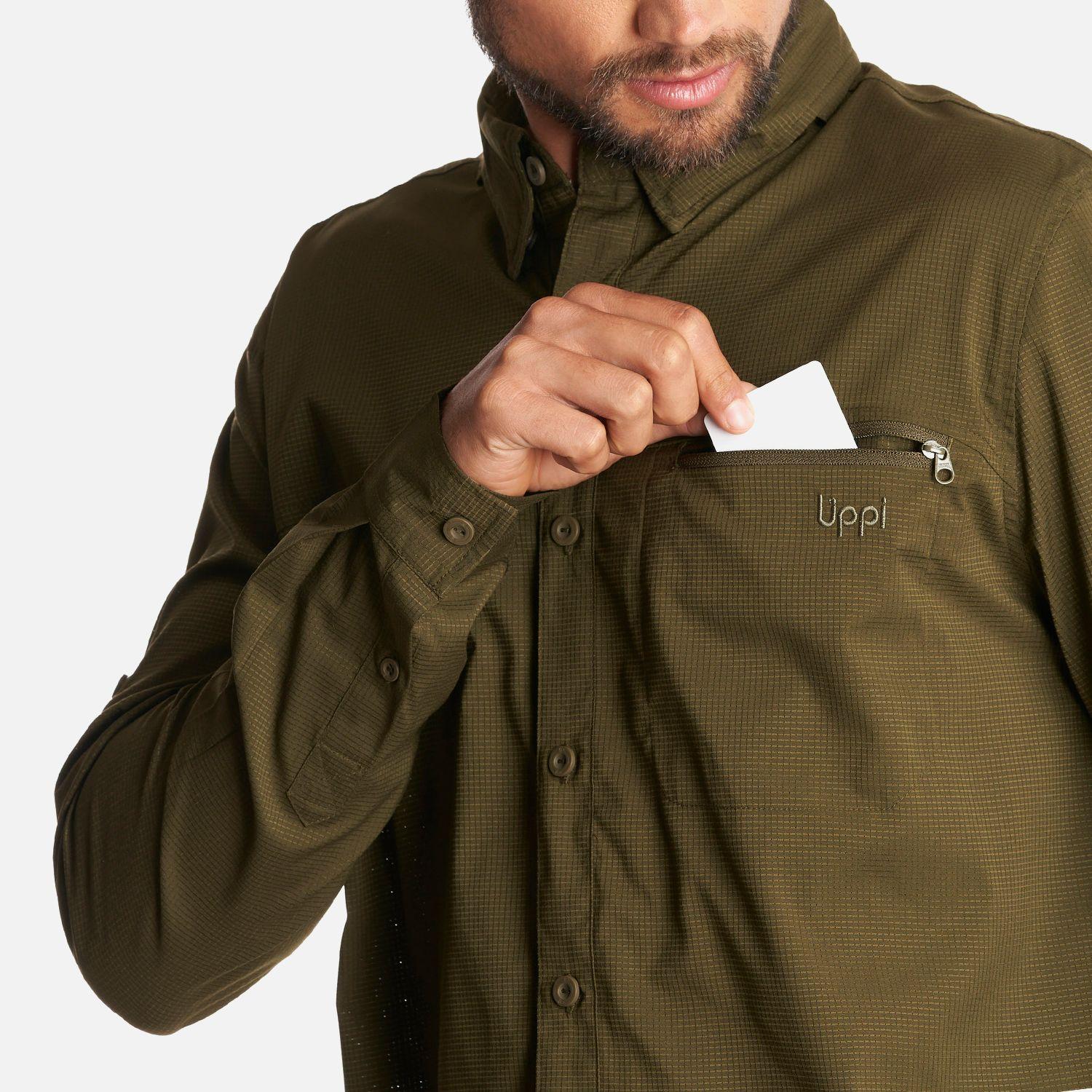 Camisa Hombre Rosselot Long Sleeve Q-Dry Shirt Verde Militar Lippi-4