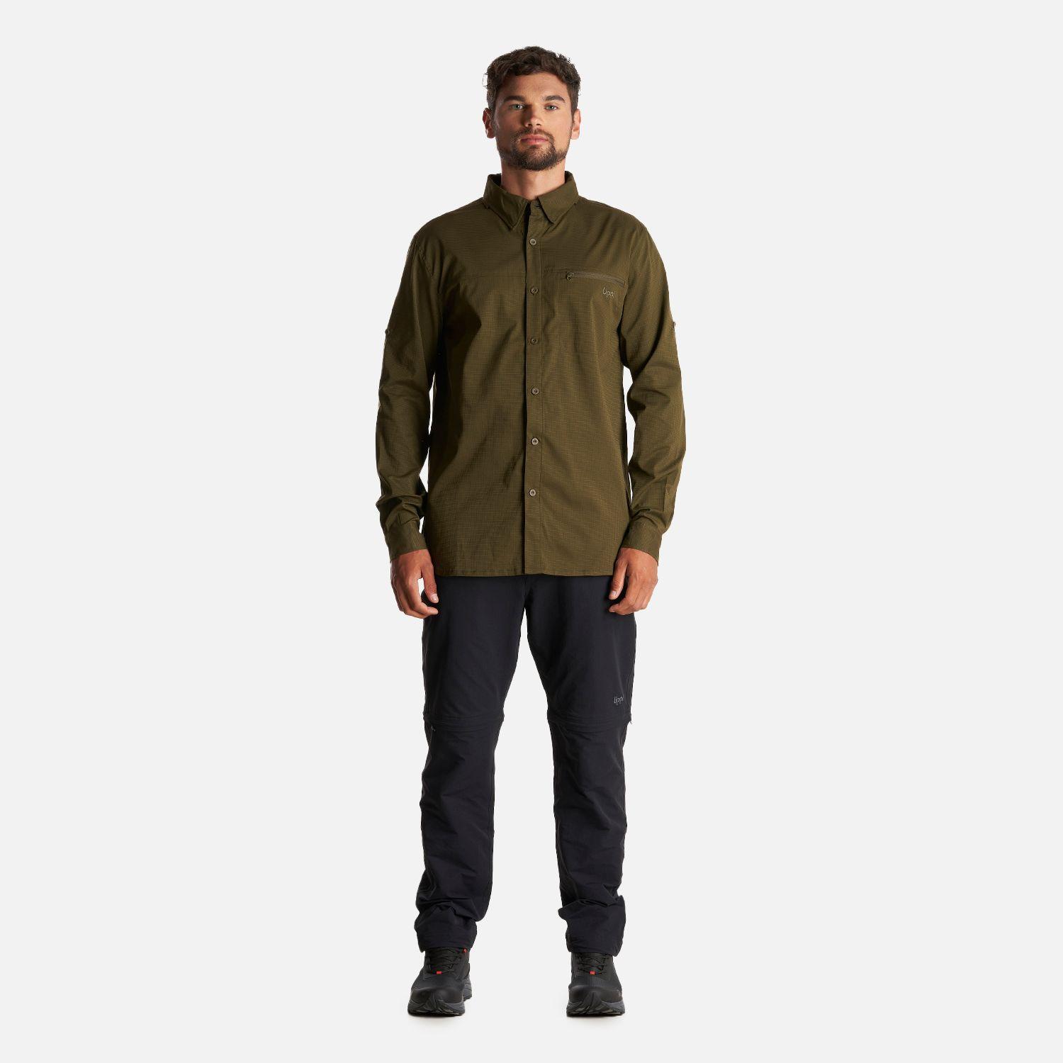 Camisa Hombre Rosselot Long Sleeve Q-Dry Shirt Verde Militar Lippi-6