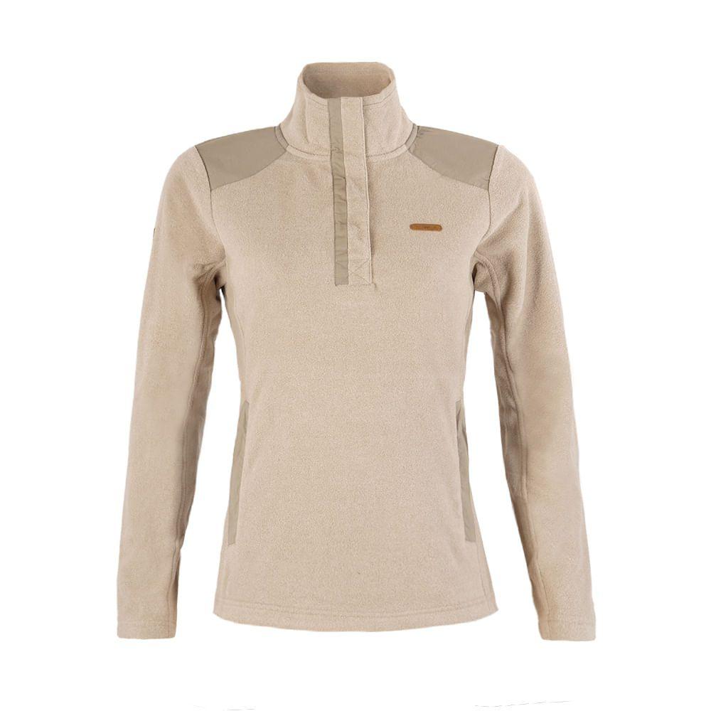 Poleron Mujer Route Nano-F 14 Zip Crema Lippi I18-0