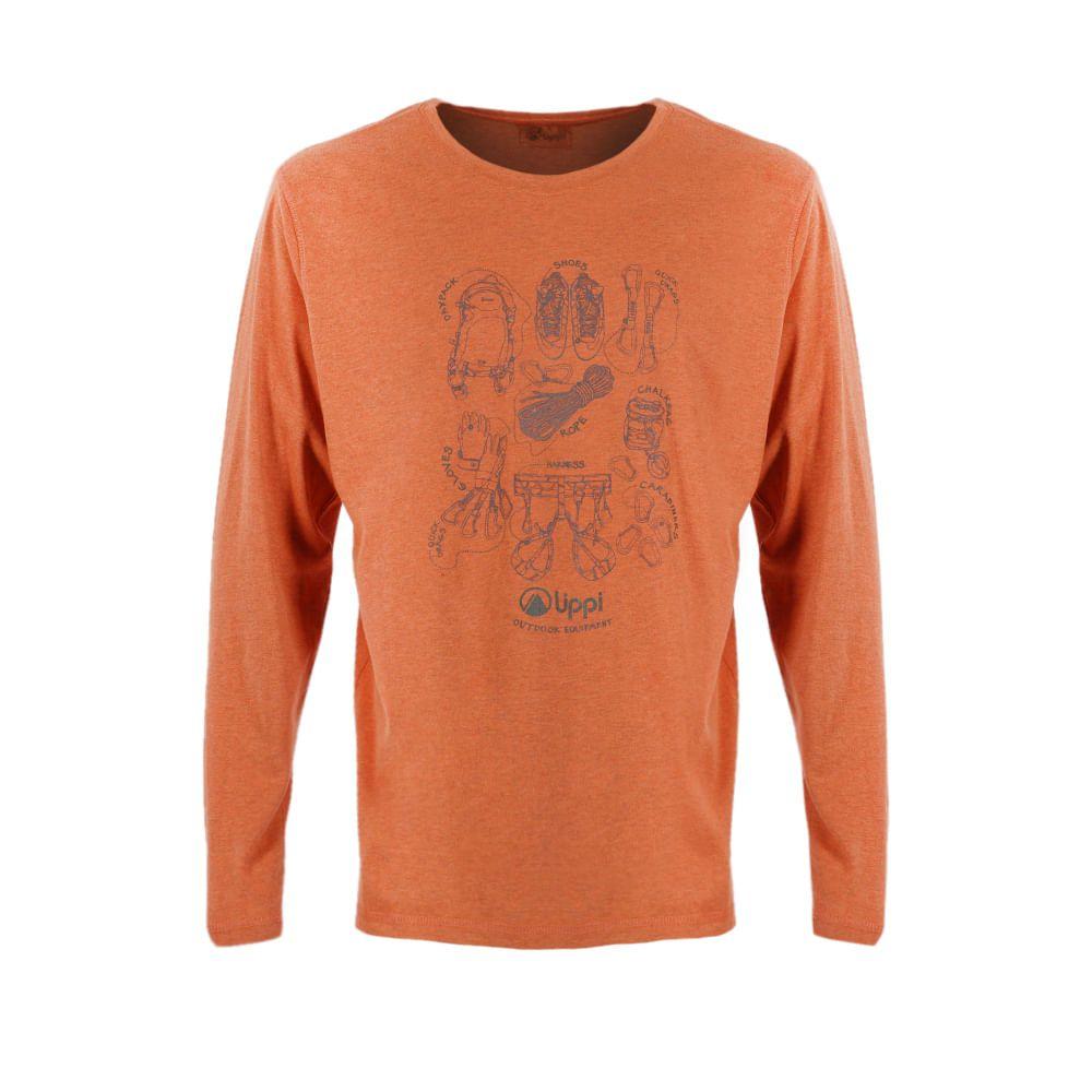 Polera Hombre Insigne Cotton Long Sleeve T-Shirt Terracota Lippi-0