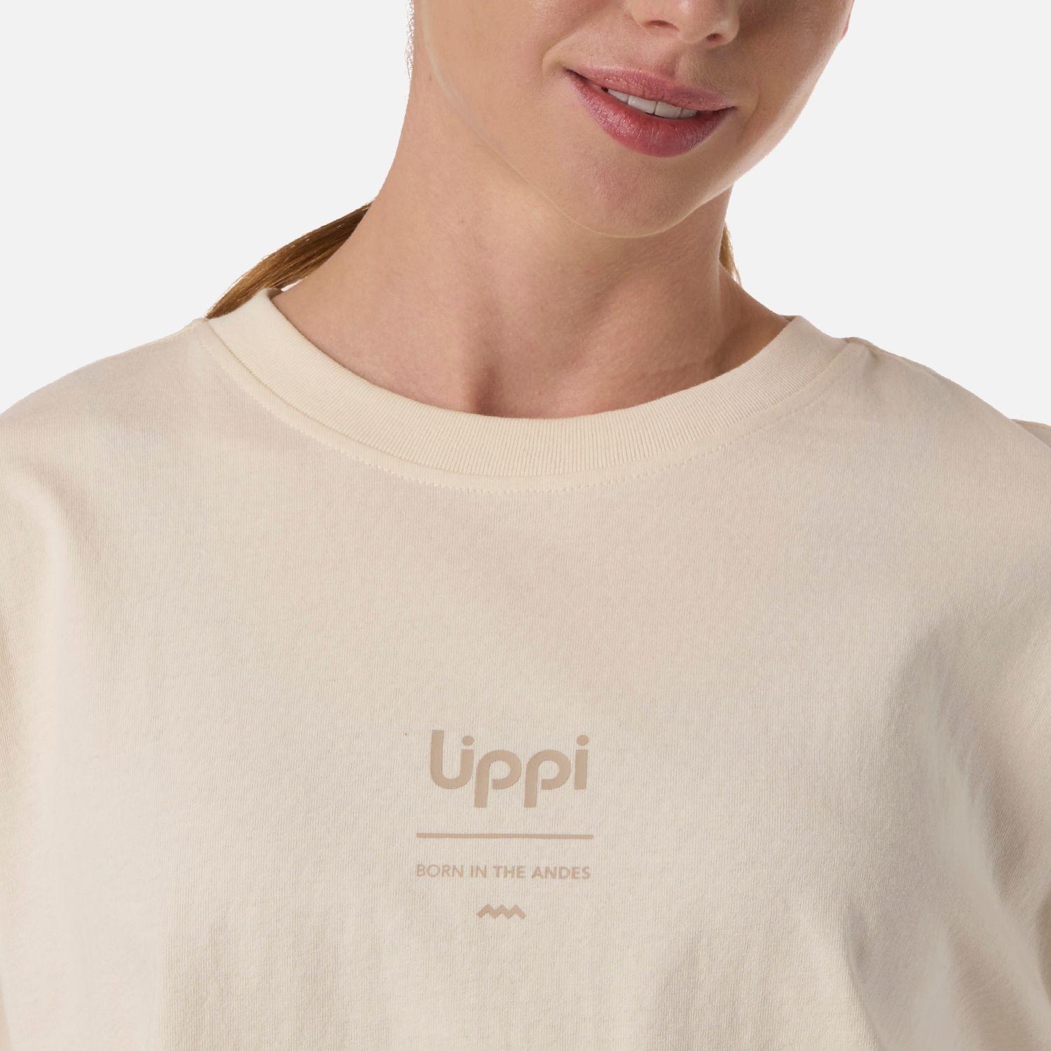 Polera Mujer Boulder Crop T-Shirt Crema Lippi V26-3