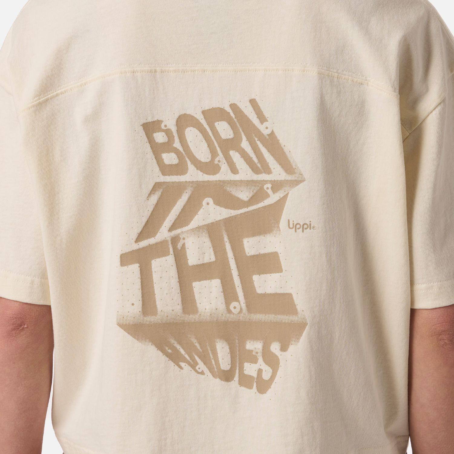 Polera Mujer Boulder Crop T-Shirt Crema Lippi V26-4