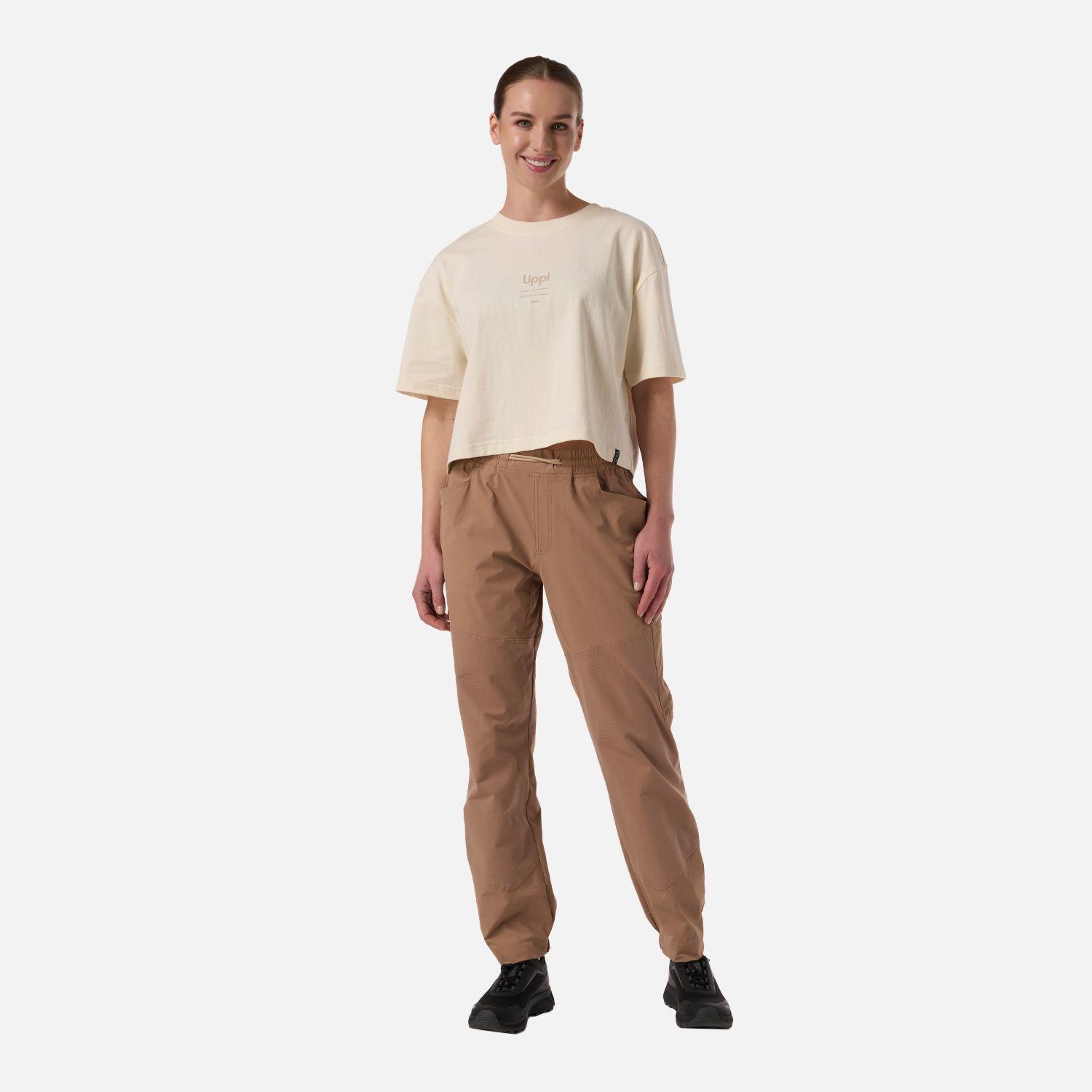 Polera Mujer Boulder Crop T-Shirt Crema Lippi V26-5