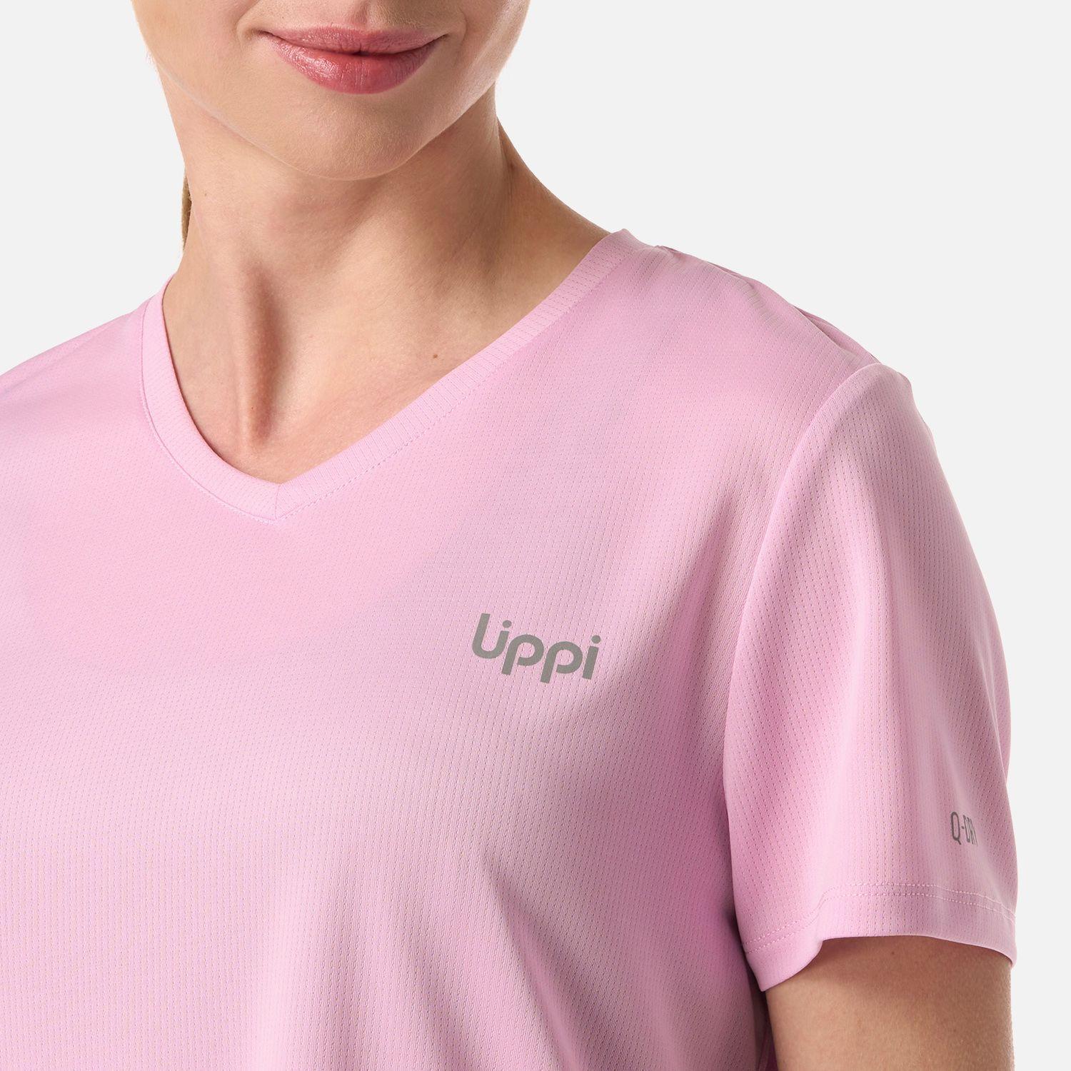Polera Mujer Core V-Neck Q-Dry T-Shirt Rosa Lippi V26-3