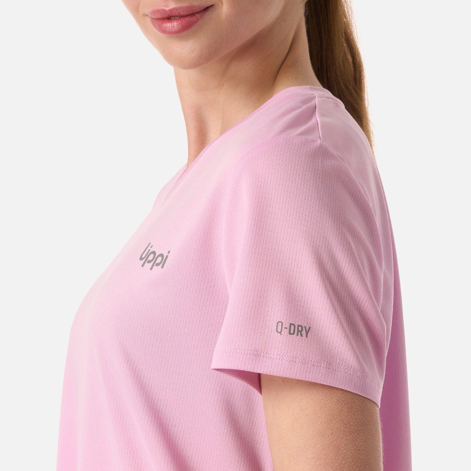 Polera Mujer Core V-Neck Q-Dry T-Shirt Rosa Lippi V26-4