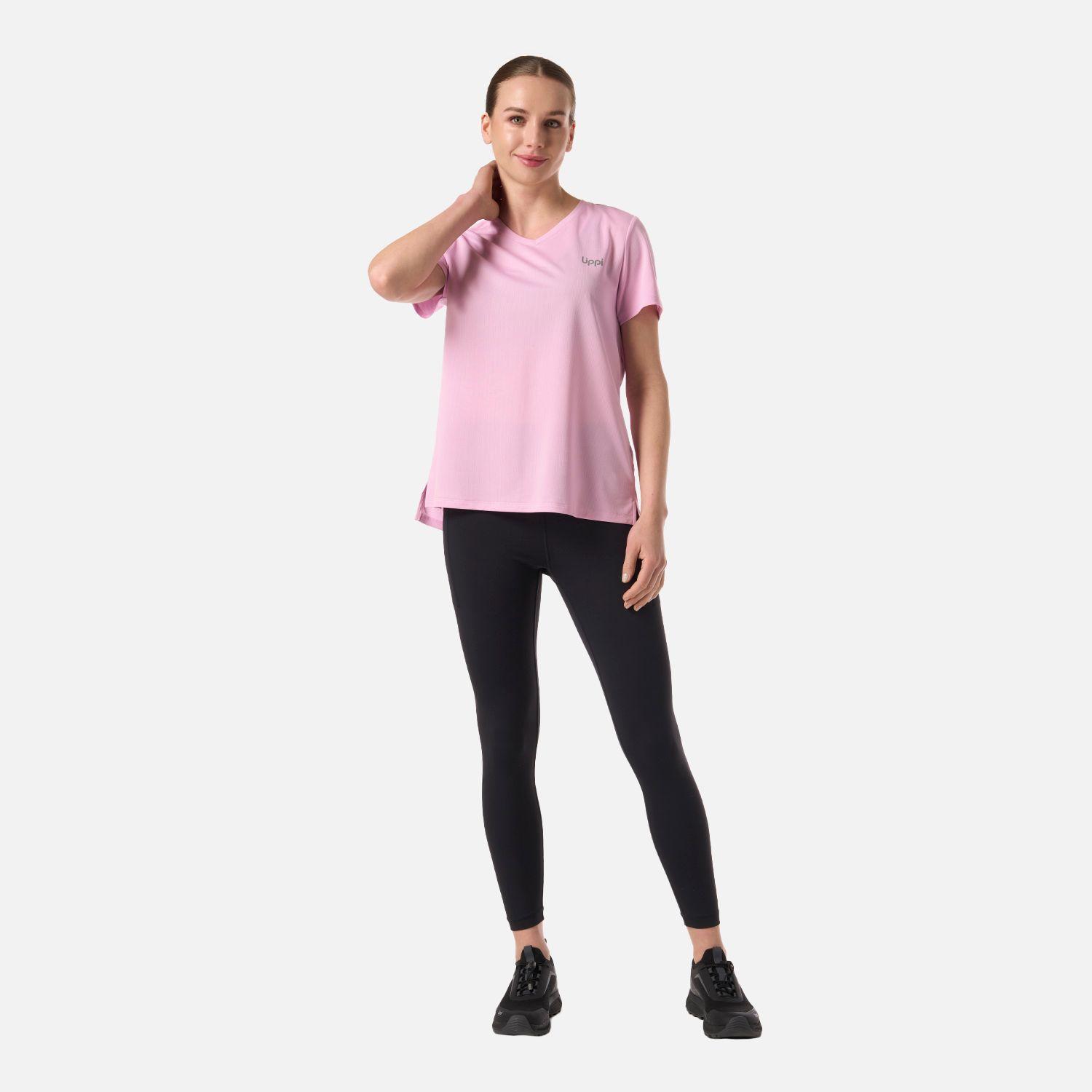 Polera Mujer Core V-Neck Q-Dry T-Shirt Rosa Lippi V26-6
