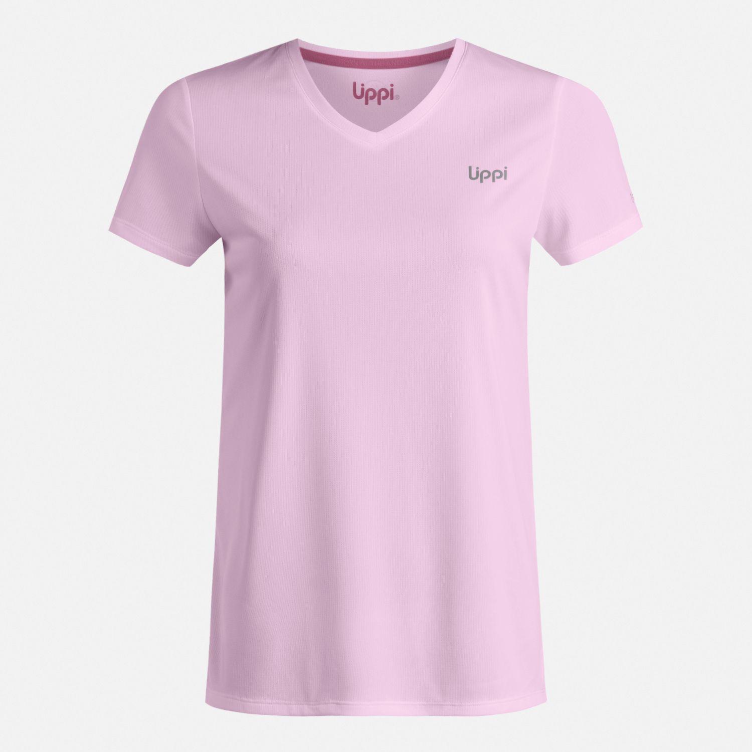 Polera Mujer Core V-Neck Q-Dry T-Shirt Rosa Lippi V26-7