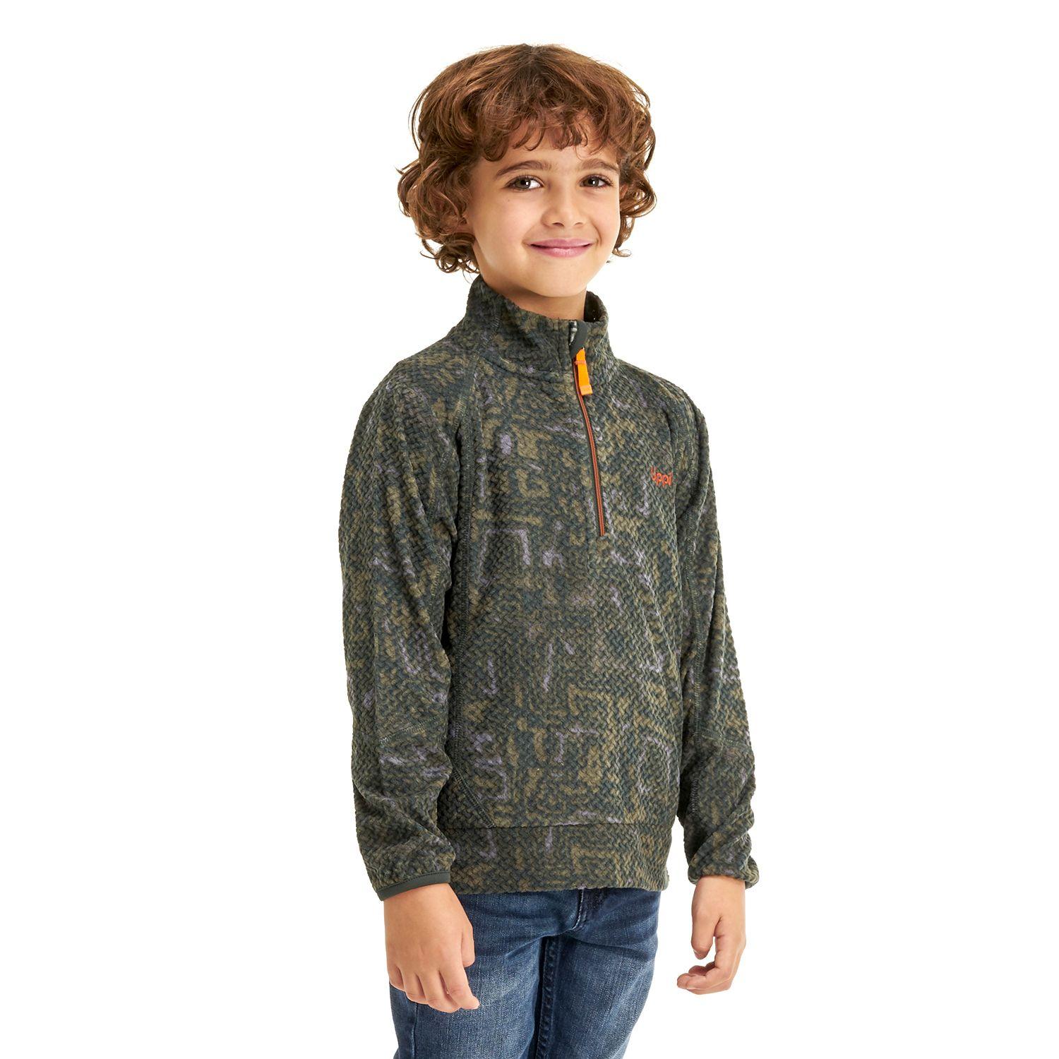 Poleron Niño Saltamontes Nano-F 1/4 Zip Print Verde Lippi I20-2