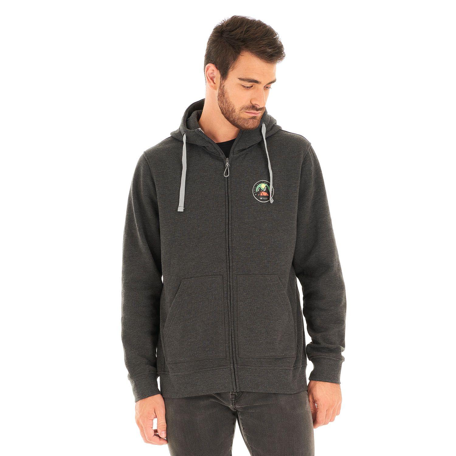 Poleron Hombre Insigne Full Zip Hoody Melange Grafito Lippi-1