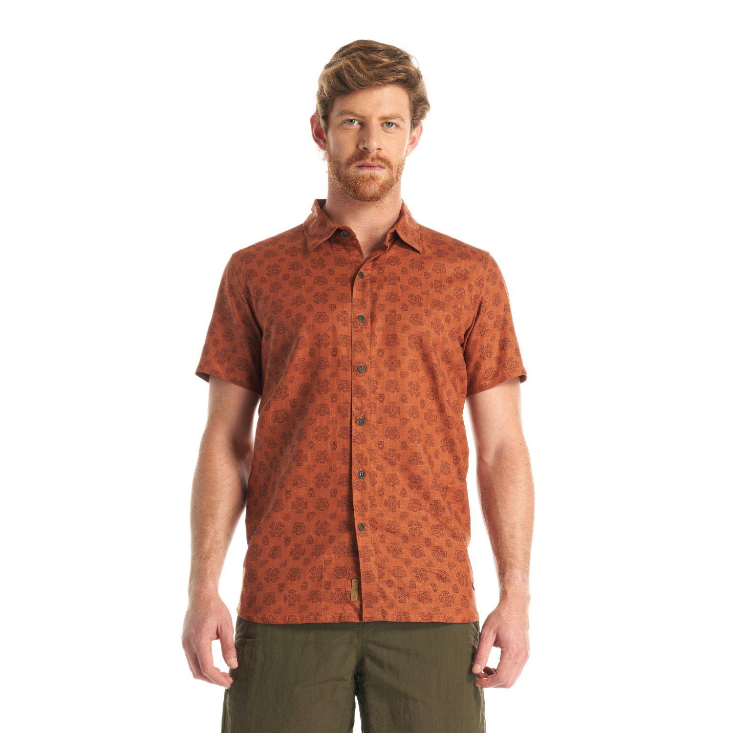 Camisa Hombre One Way Short Sleeve Shirt Print Terracota Lippi-1