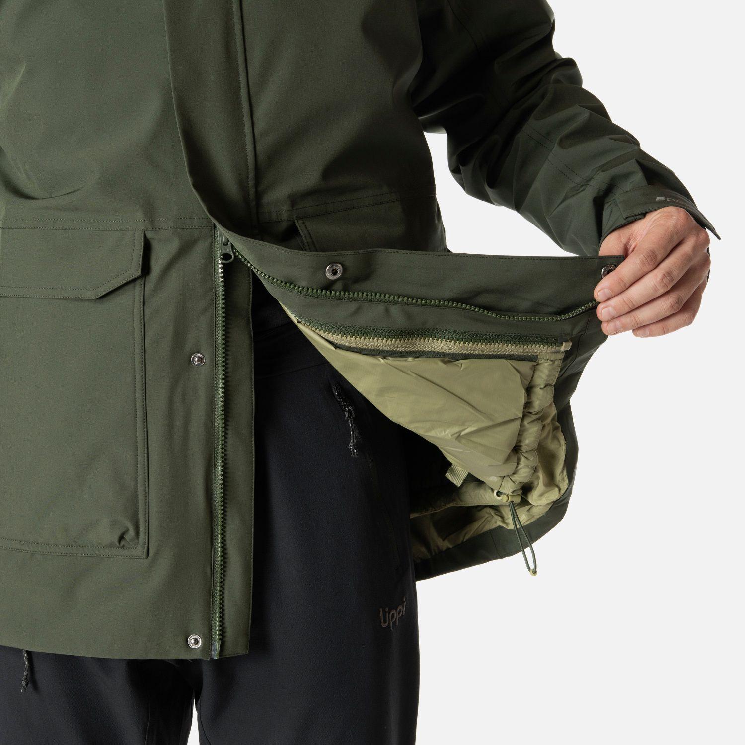 Chaqueta Hombre Hicken Fusion-3 B-Dry Hoody Jacket Verde Militar Lippi I26-6