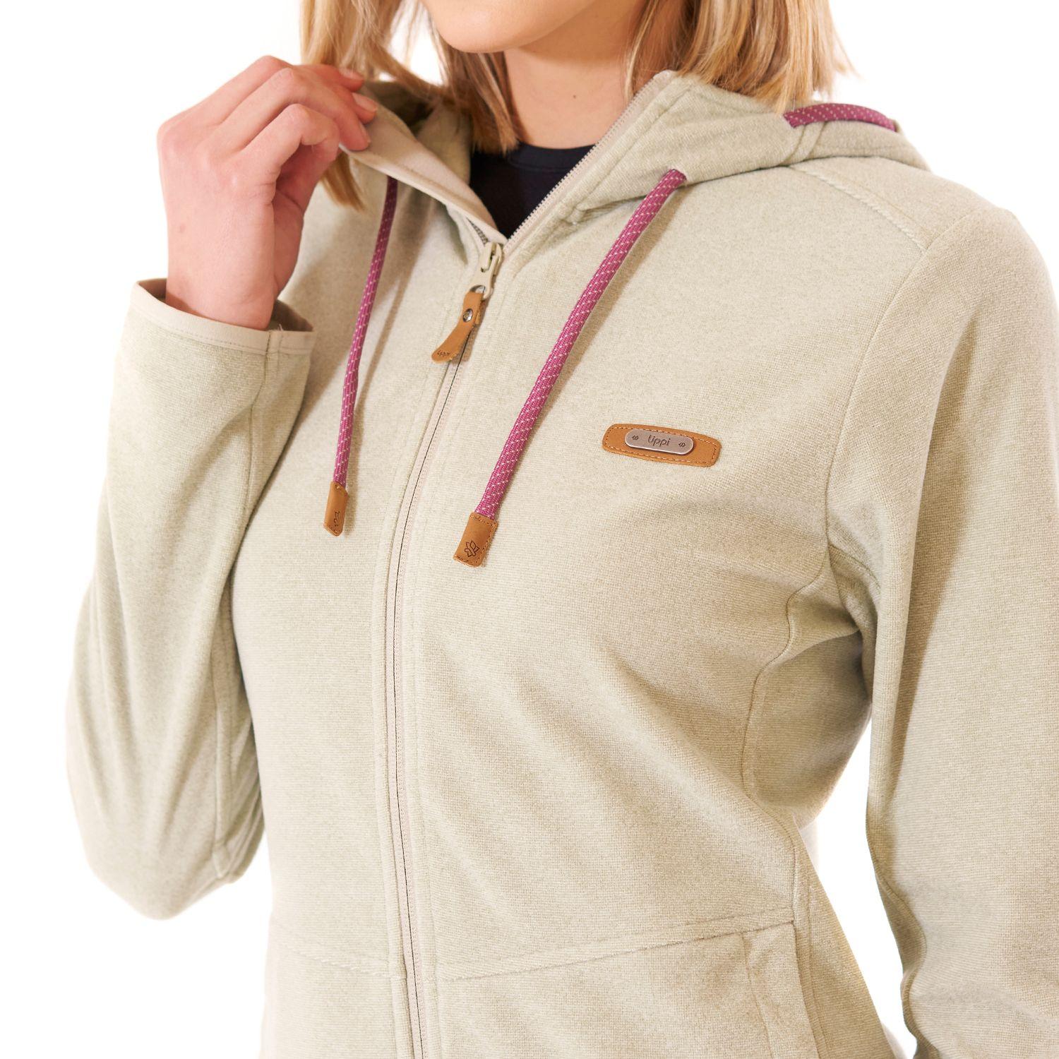 Poleron Mujer Stripes Nano-F Full Zip Hoody Crudo Lippi-4