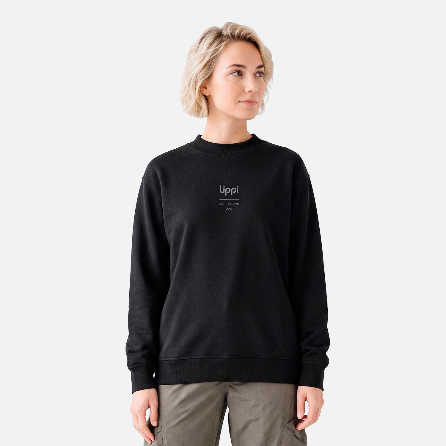 Polerón Mujer Ulmo Crewneck Sweatshirt Negro Lippi V27-0