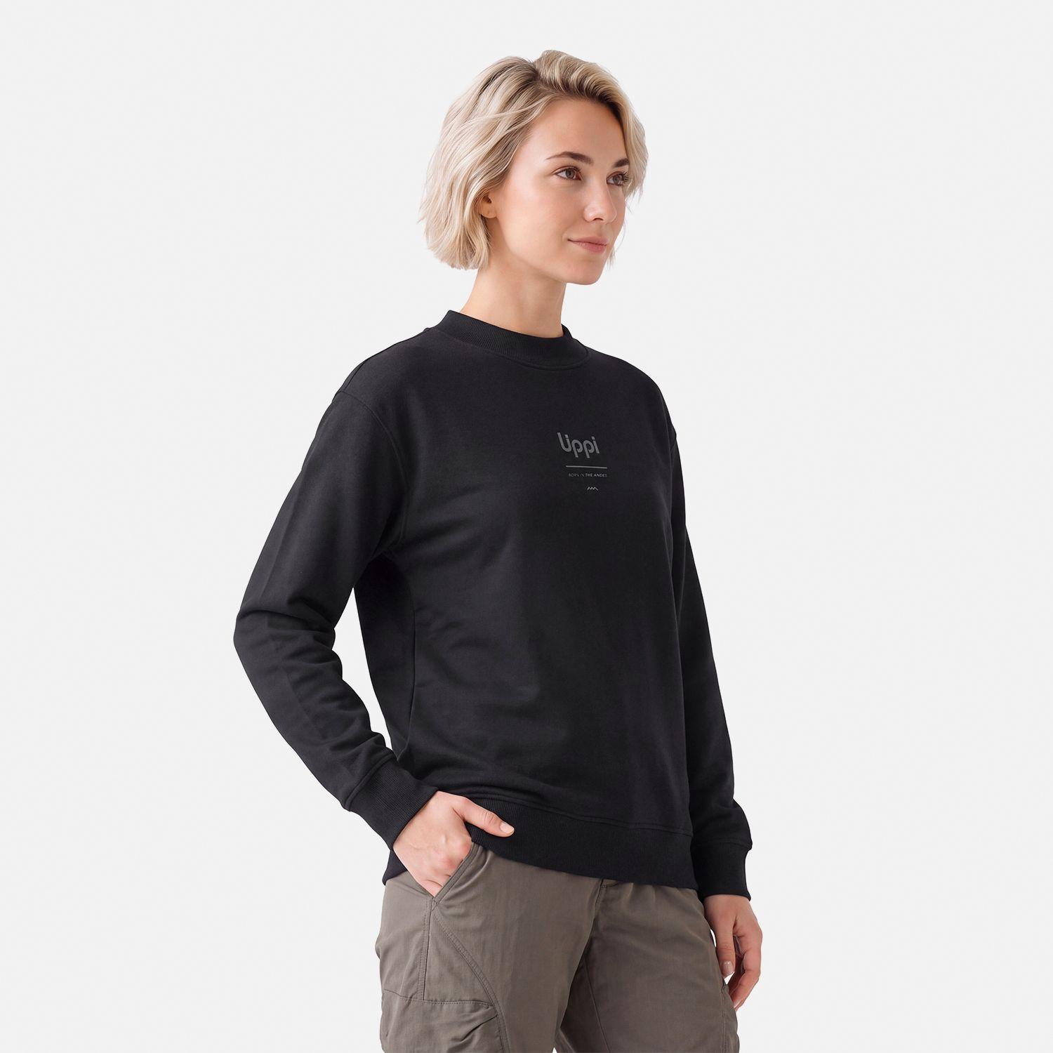 Polerón Mujer Ulmo Crewneck Sweatshirt Negro Lippi V27-1