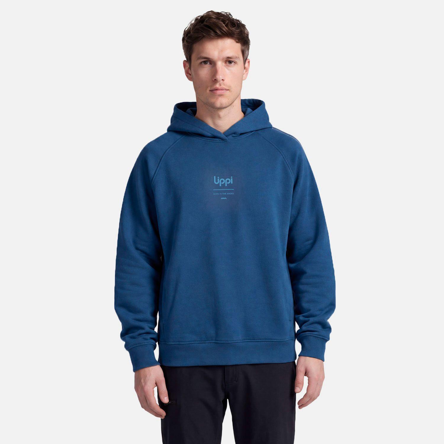 Polerón Hombre Ulmo Back Print Hoody Sweatshirt  Azul Oscuro Lippi V27-0
