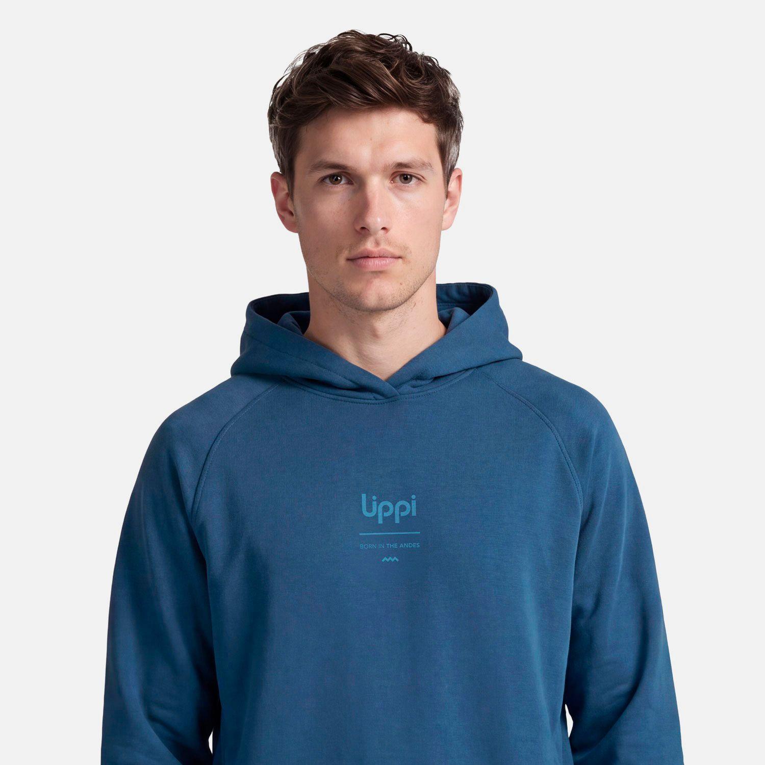 Polerón Hombre Ulmo Back Print Hoody Sweatshirt  Azul Oscuro Lippi V27-2